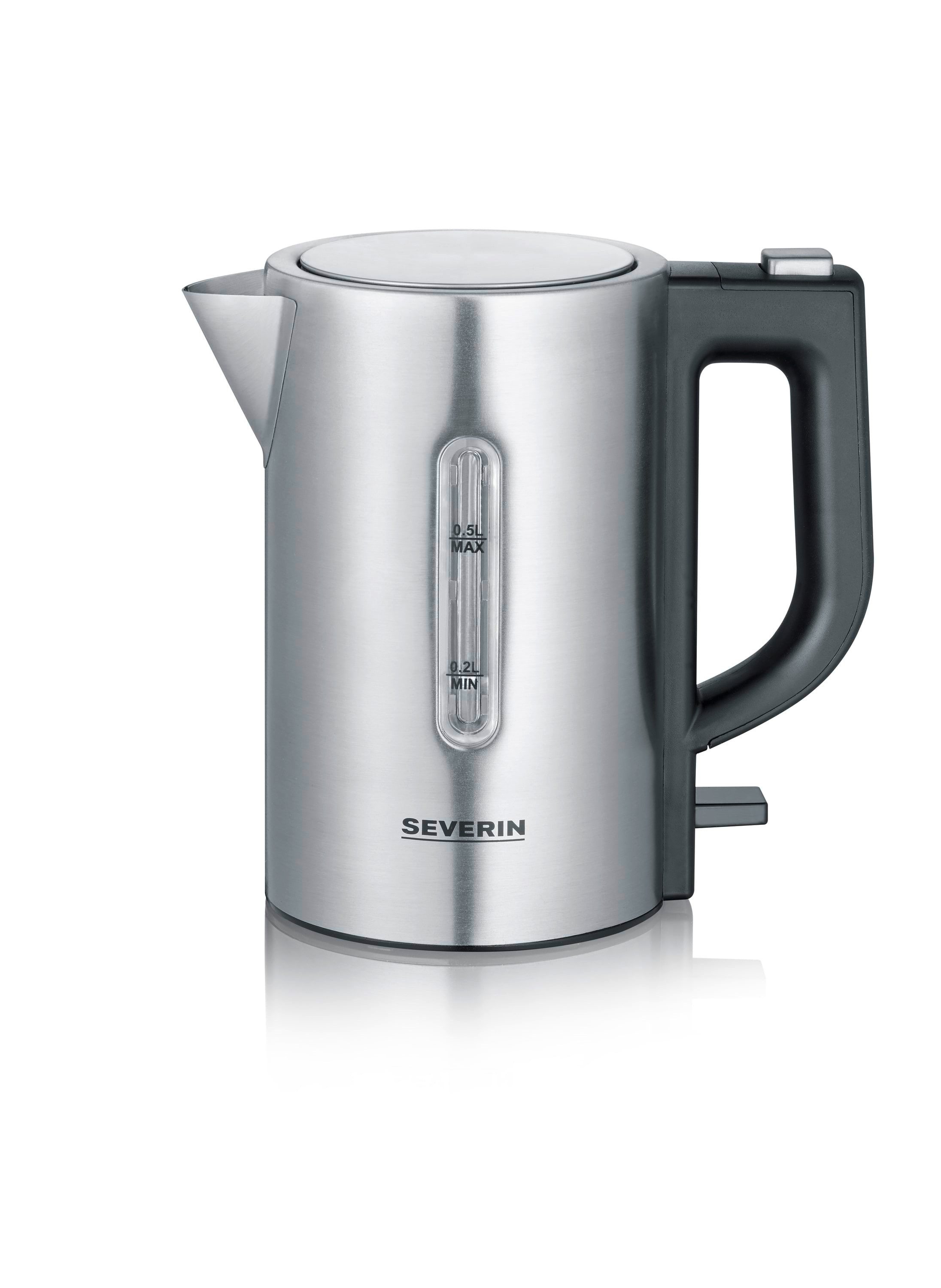 SEVERIN Elkedel Mini travel - WK 3647 - Børstet rustfrit stål/sort - 1100 W