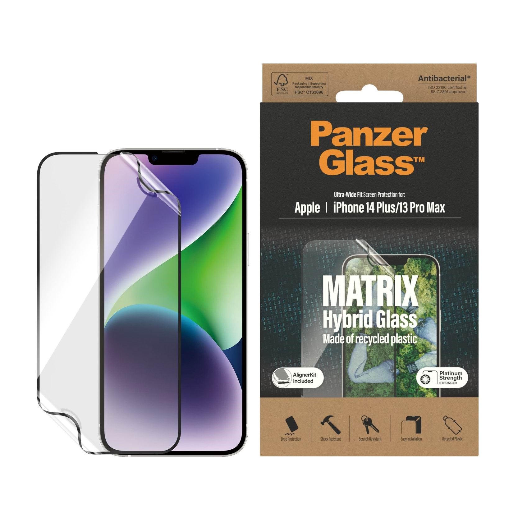 PanzerGlass MATRIX Screen Protector Apple iPhone 14 Plus | 13 Pro Max | Ultra-Wide Fit w. AlignerKit Beskyttelsesglas PANZER2803