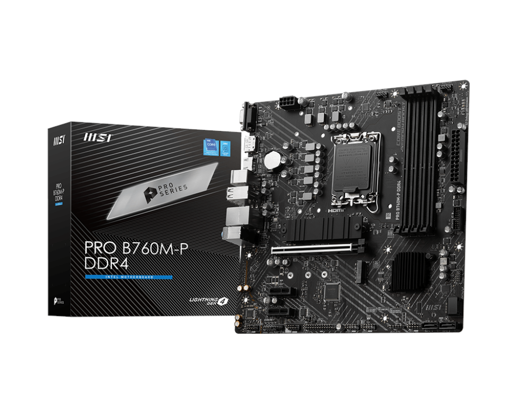 MSI PRO B760M-P DDR4 Bundkort - Intel B760 - Intel LGA1700 - DDR4 RAM - Micro-ATX Bundkort