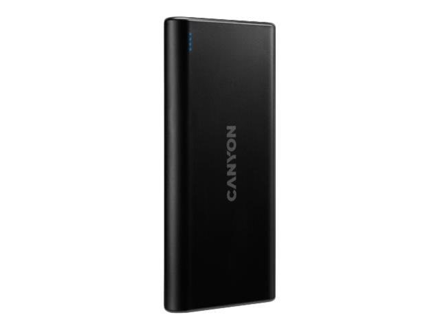 Canyon PB-106 10.000 mAh Powerbank 2x USB-A, Sort - 10000 mAh Powerbank CNE-CPB1006B