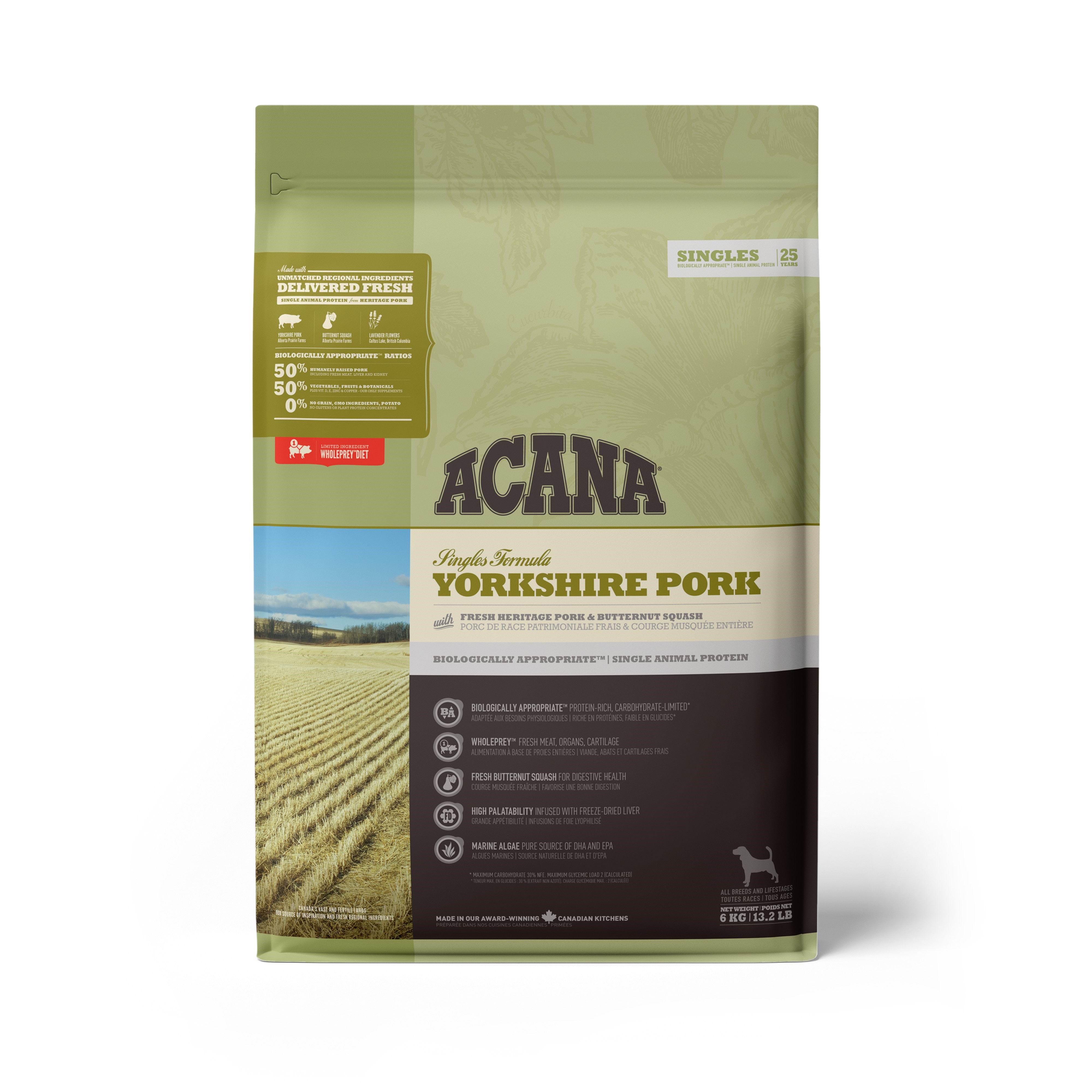 Acana Yorkshire Pork Dry Dog Food 11.4kg Hundeudstyr ACA060e