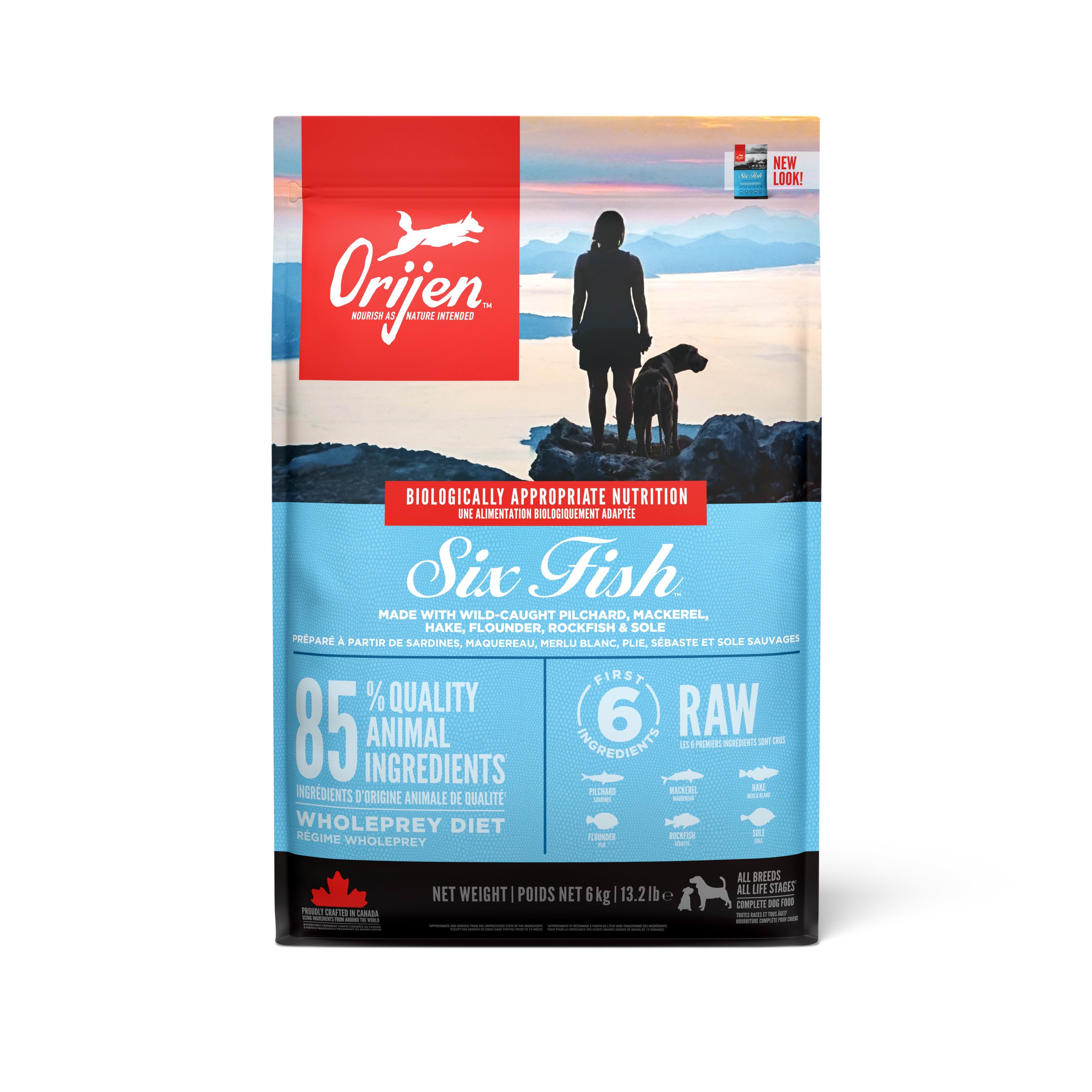 ORIJEN Six Fish Complete Dry Dog Food 6kg Hundeudstyr ORI021e