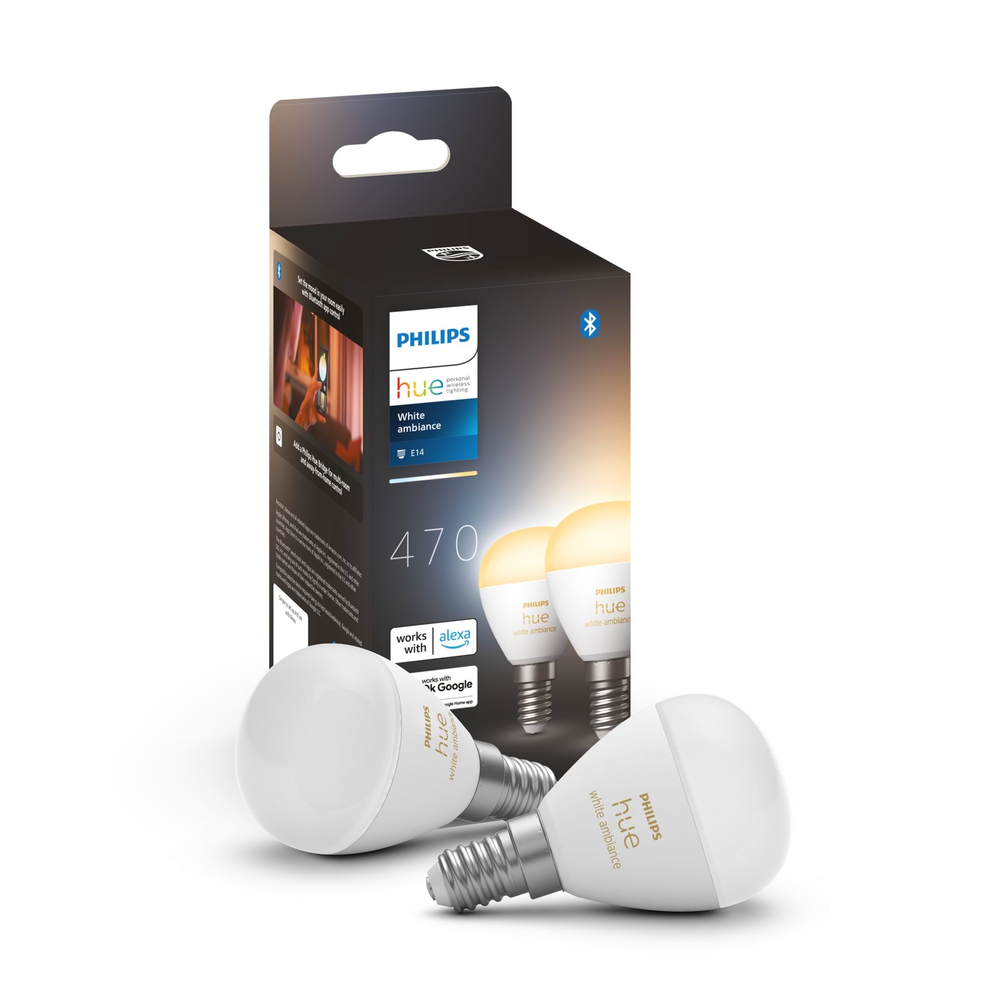 Philips Hue White ambiance E14 Intelligent kronepære (2-pakke) Smart Home 929003573702
