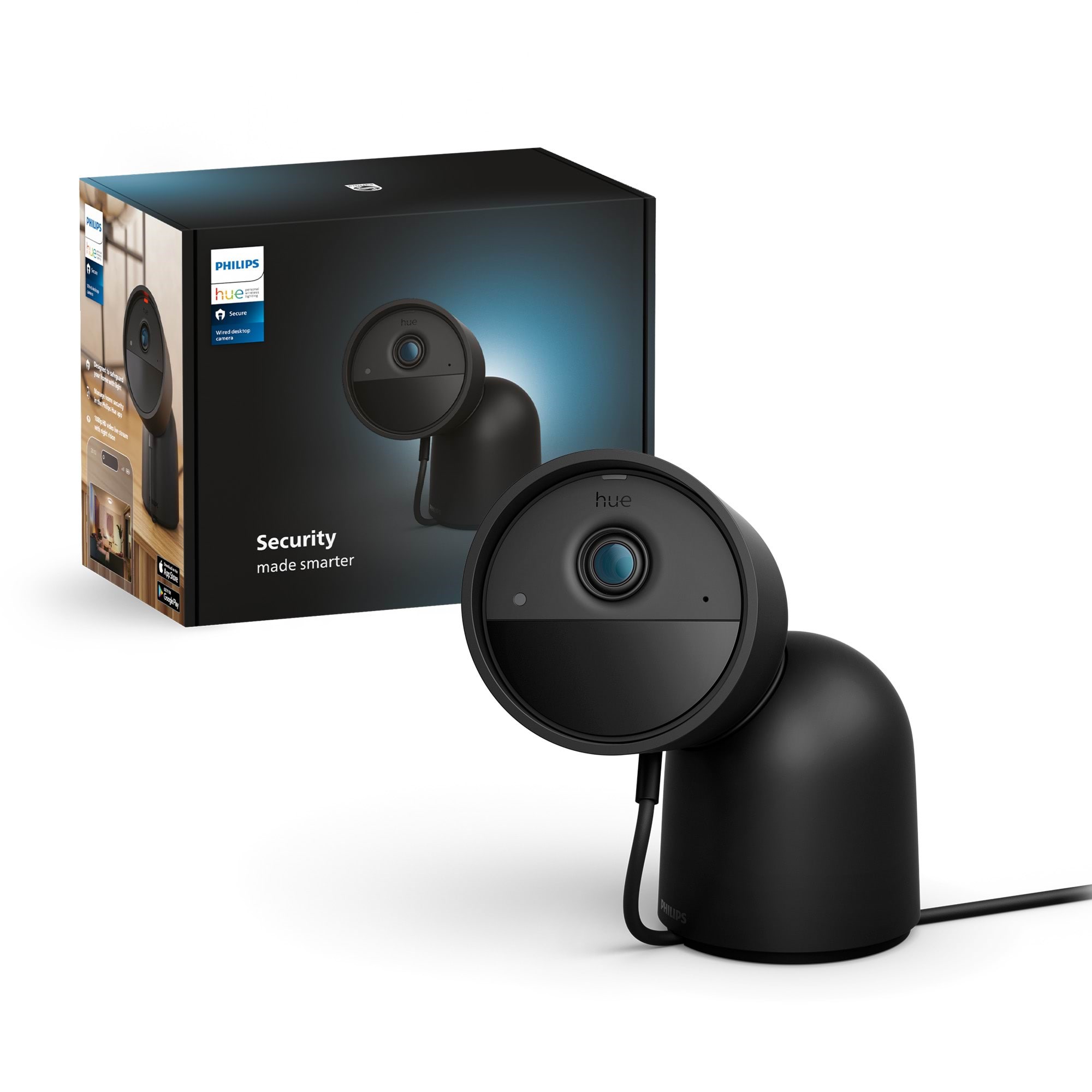 Philips Hue Secure Camera Wired Desktop Black Smart Home 929003562504