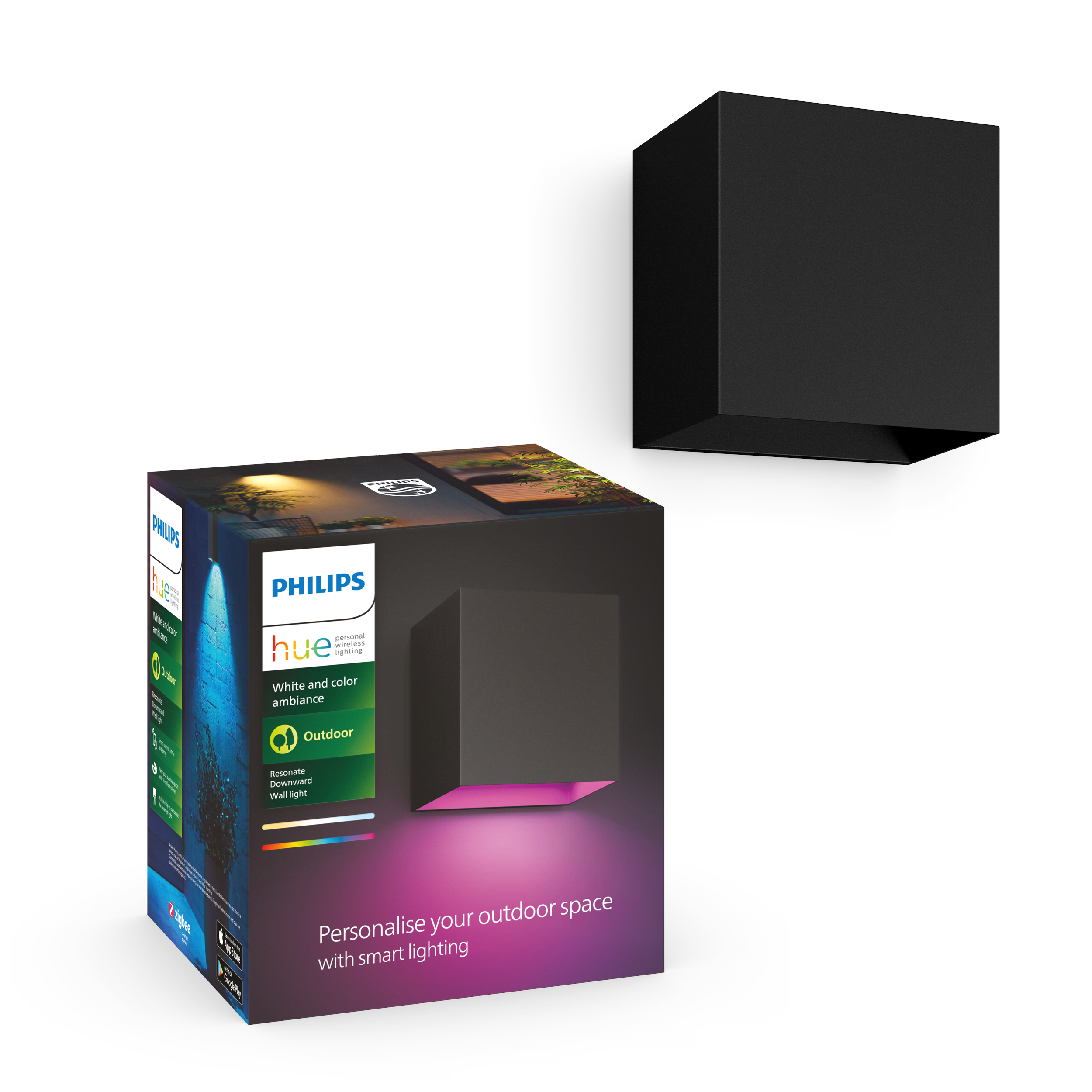 Philips Hue Resonate udendørs væglampe (sort) - White and color ambiance Smart Home 929003553001