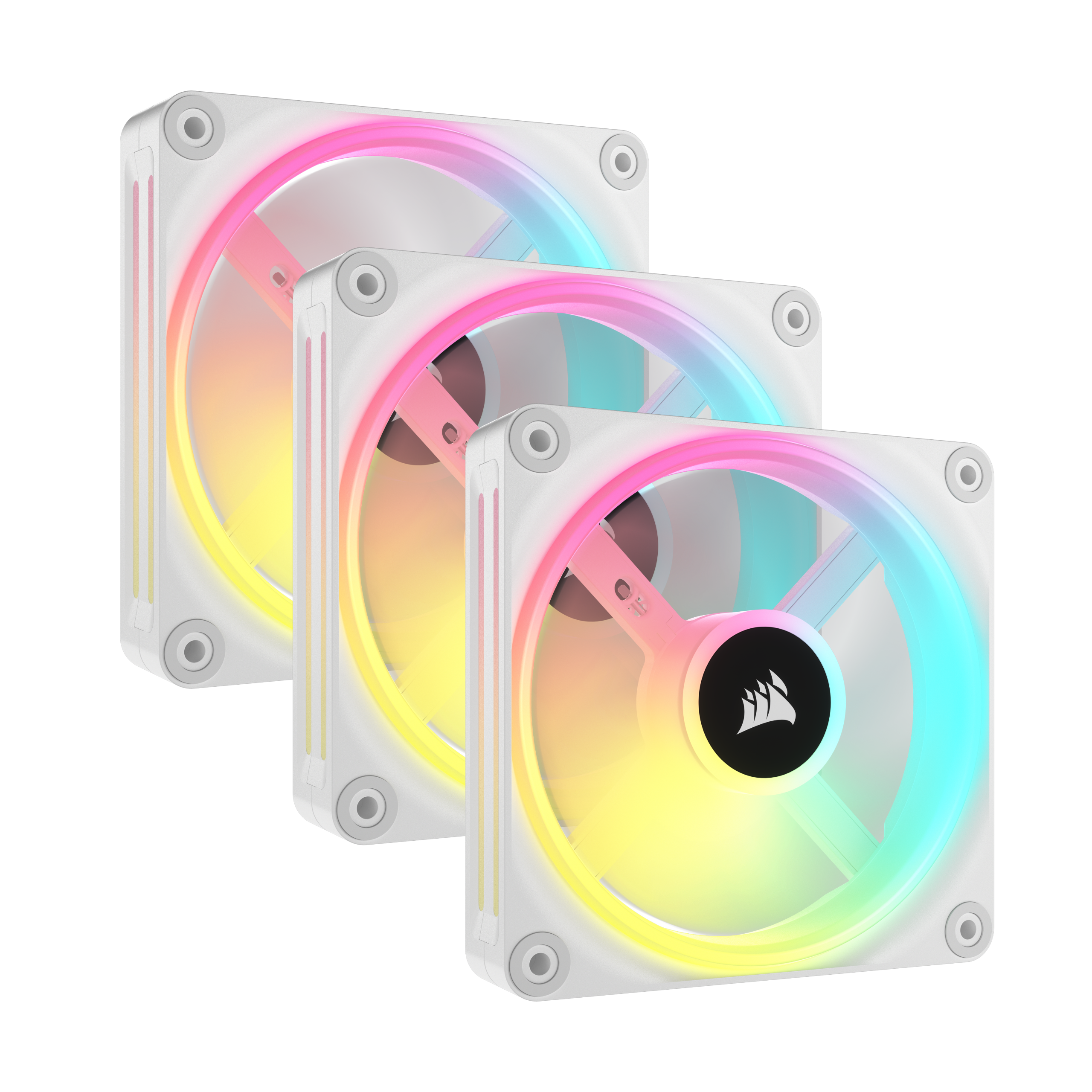 Corsair iCUE LINK QX120 RGB Starter Kit - White - Kabinet køler - 120mm - Hvid med RGB LED lys - 37 dBA Kabinetkøler CO-9051006-WW