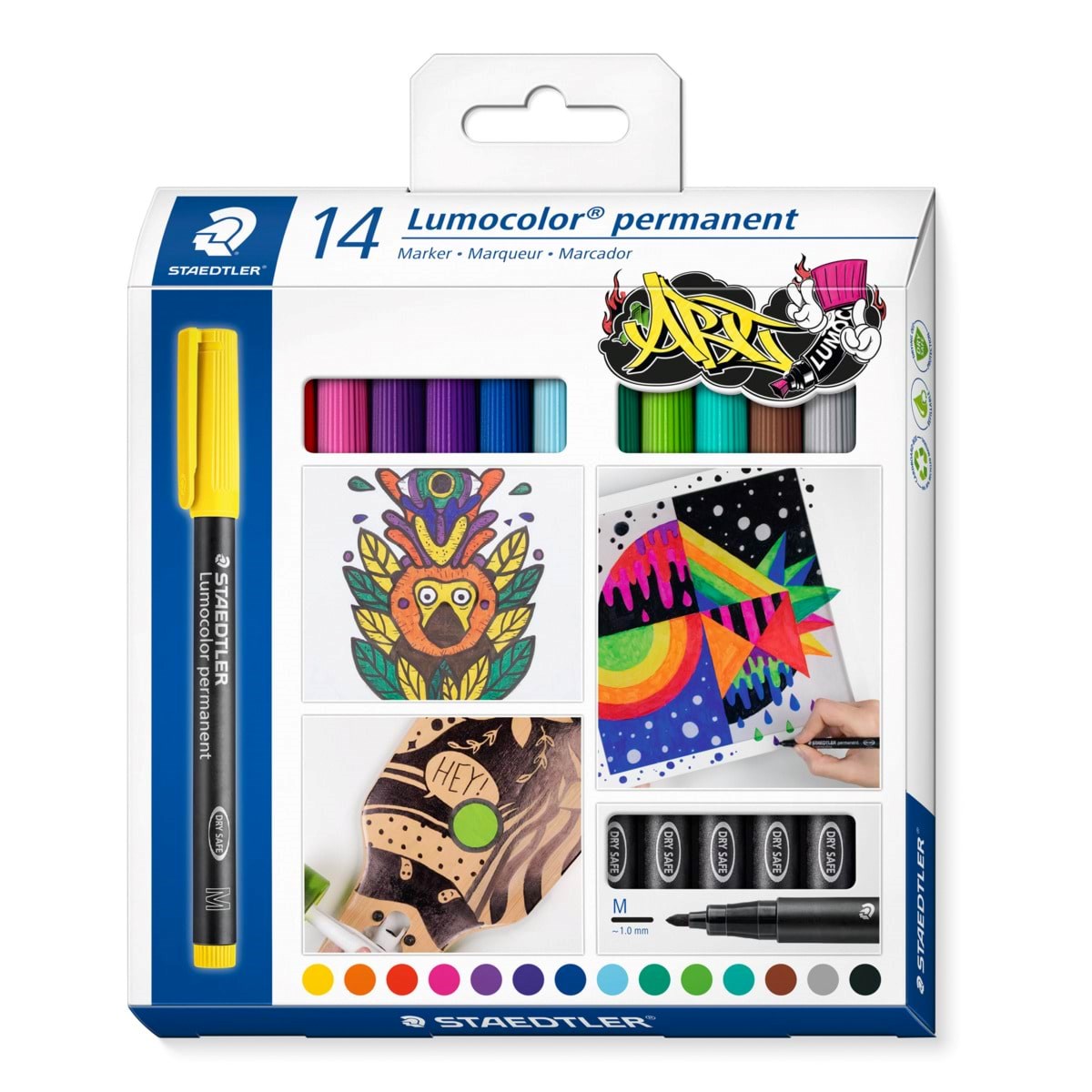 Staedtler Lumocolor Perm M 1,0 mm 14 ass/boks Tegneværktøj 317 C14