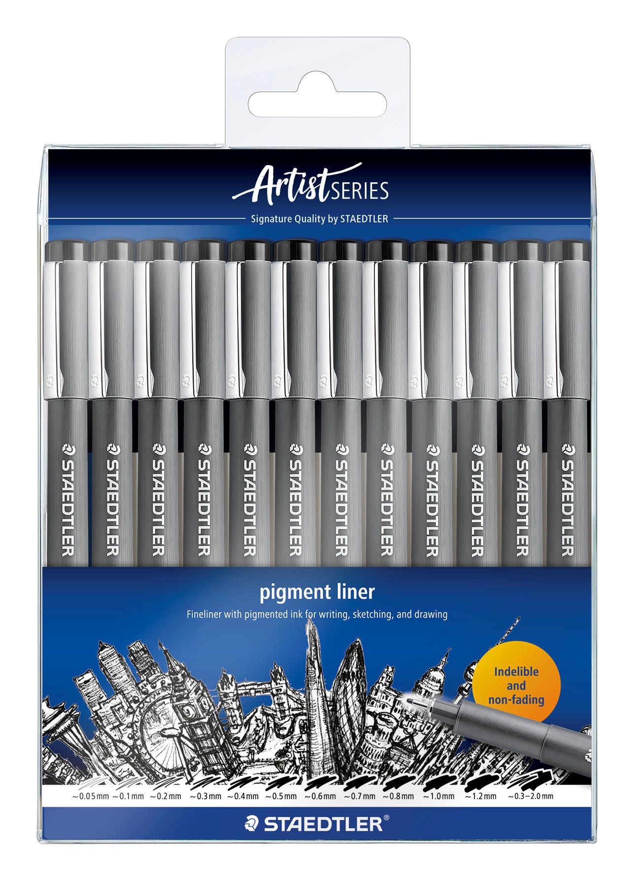 Staedtler STAEDTLER Pigment Liner Sort 12 Stk. Tegneværktøj 308-9 TB12