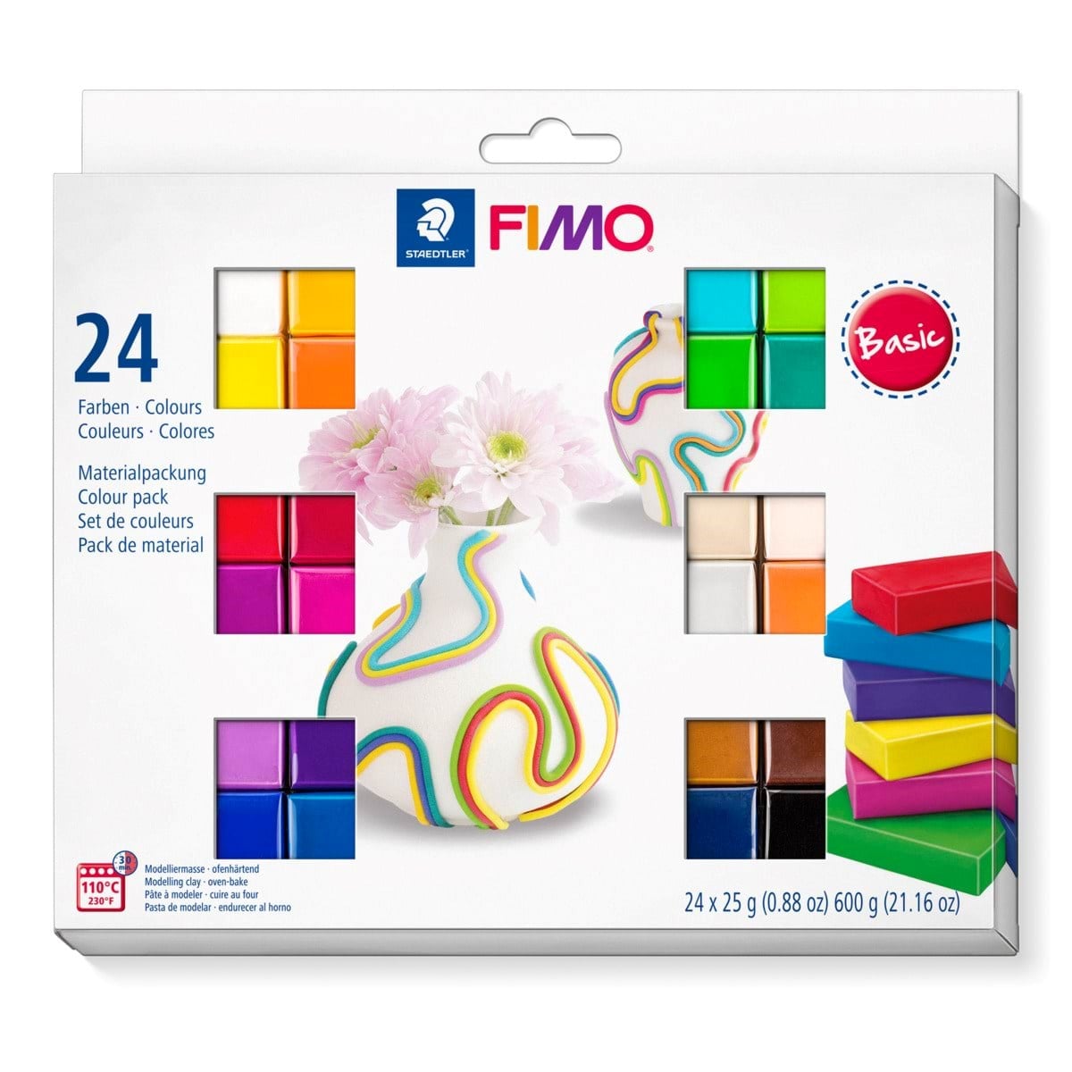 Stædtler FIMO soft sæt. 24 x ½ blok. Basic Hobby Artikler 8023 C24-1