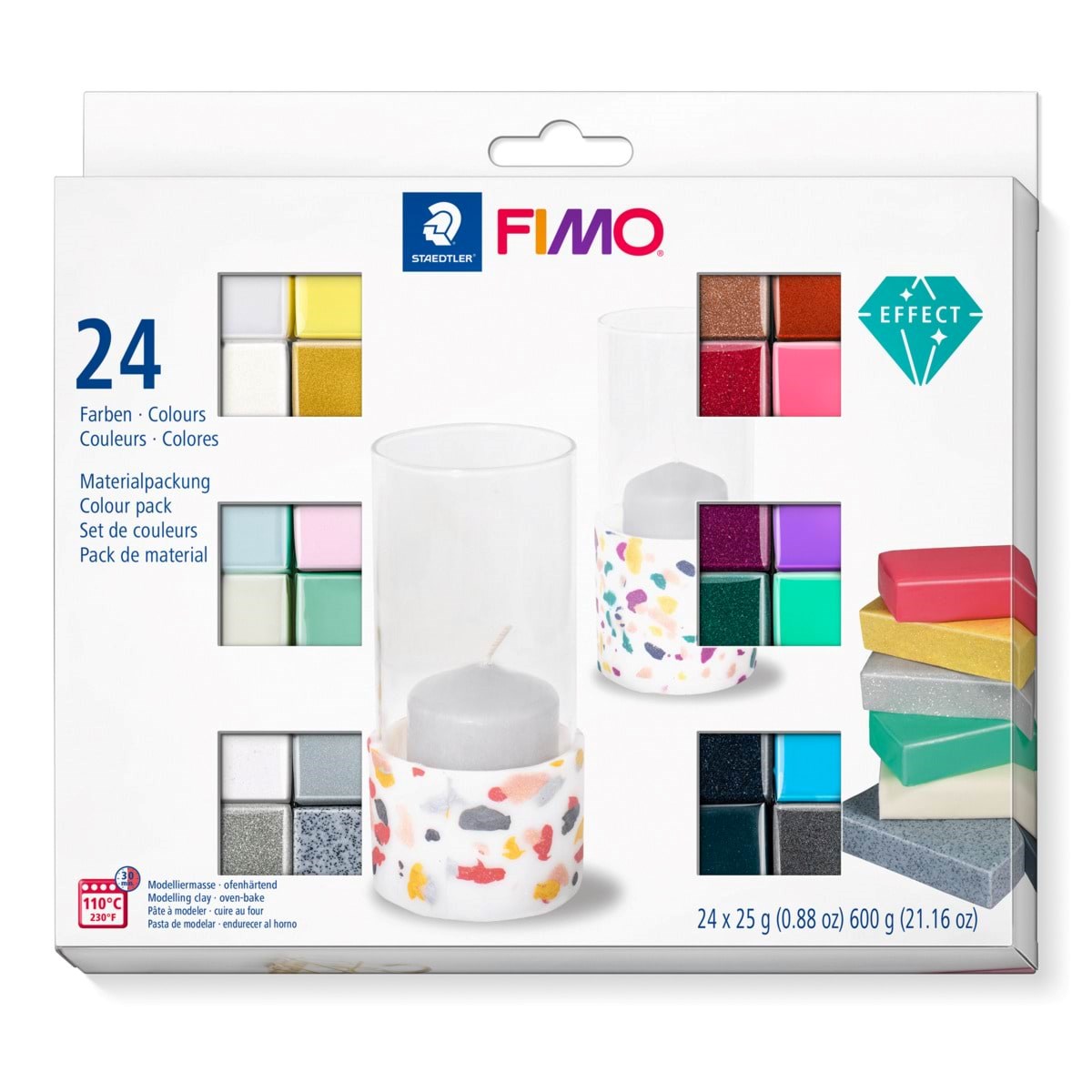 Staedtler FIMO effect farvesæt. 24 Farver Hobby Artikler 8013 C24-1