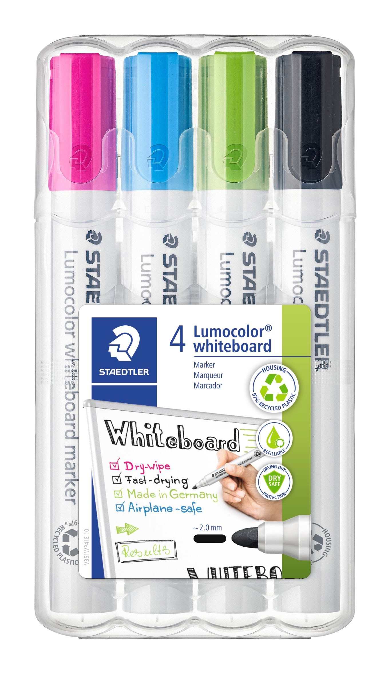 Staedtler Lumocolor WB-marker 2mm 4 ass/boks Tegneværktøj 351 WP4-1