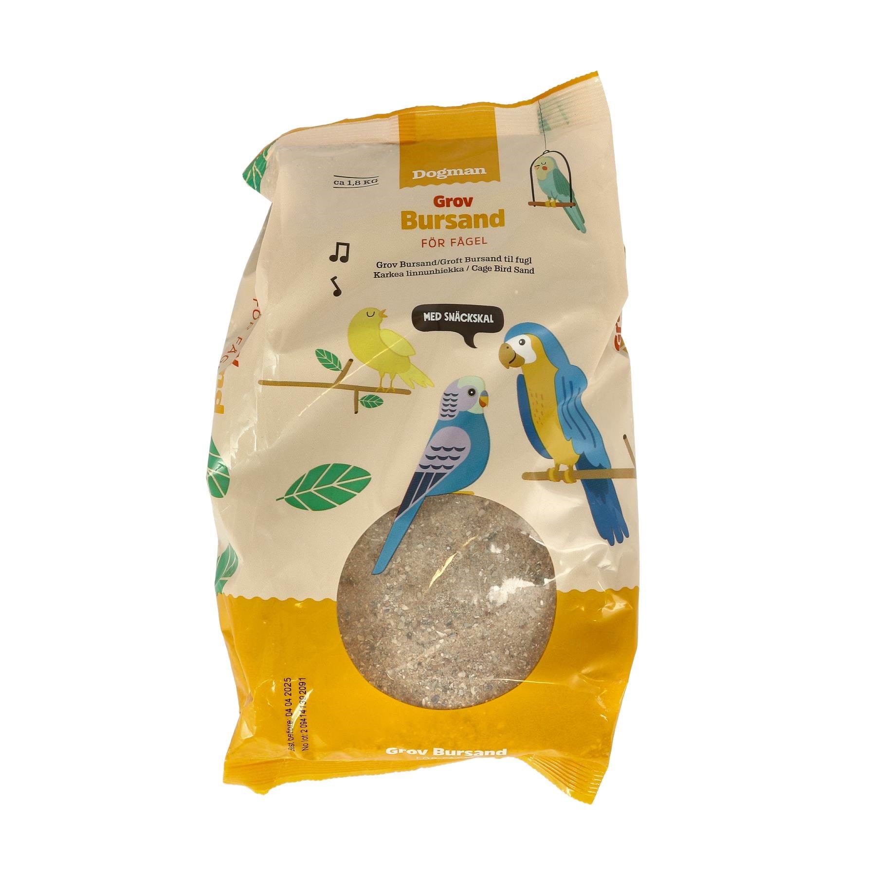 Dogman Sand til Fuglebur med Muslingeskaller 1.8kg Fuglebure Huse Tilbehoer 977210