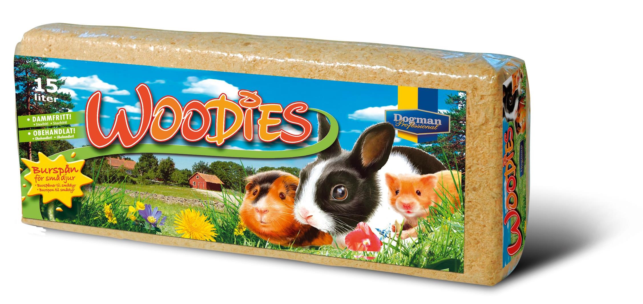 Dogman Woodies Strøelse til Små Dyr 15L Gnavere 903115
