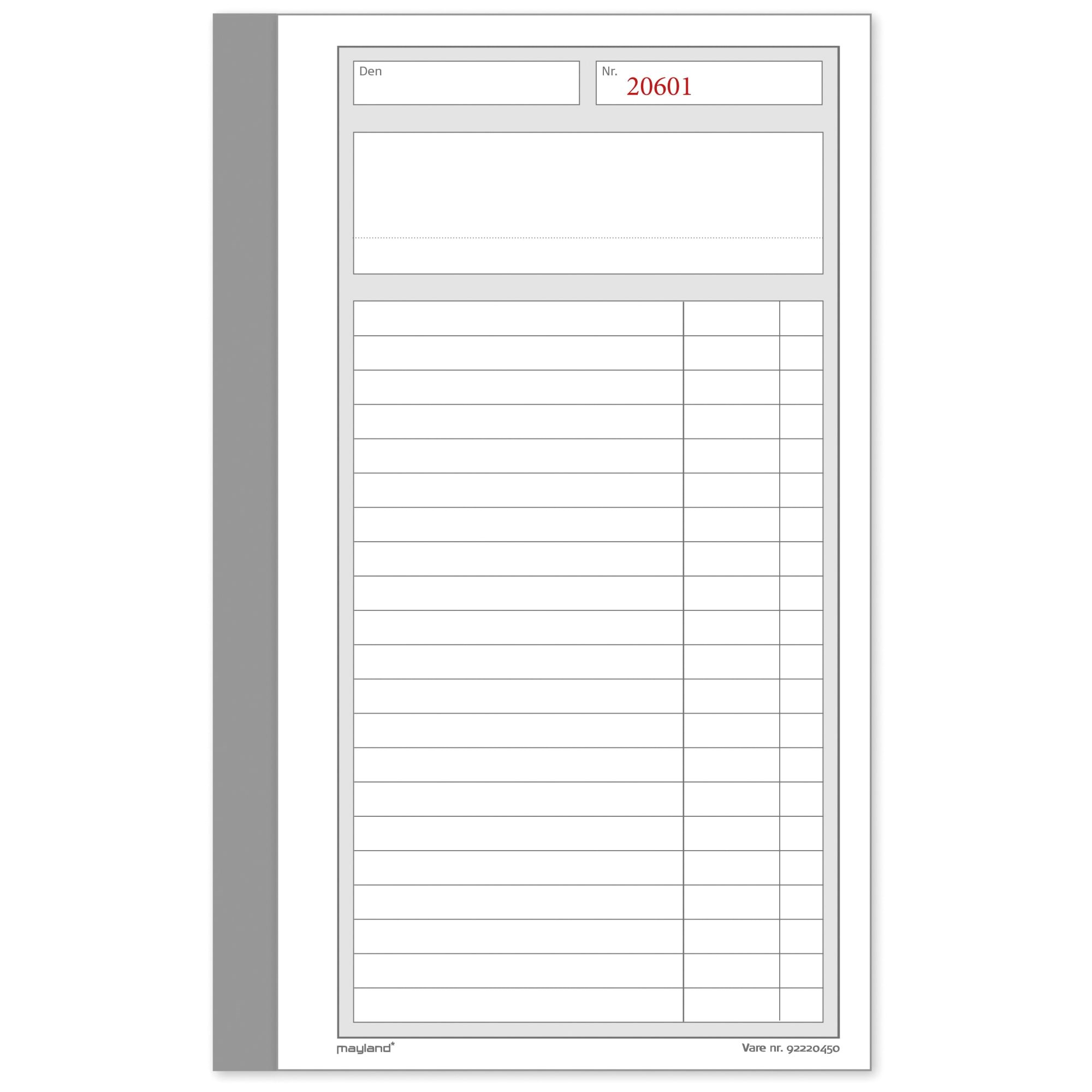 Mayland Triplikatbog smal 3 x 50 sider m. kopi Notesbog 92220450