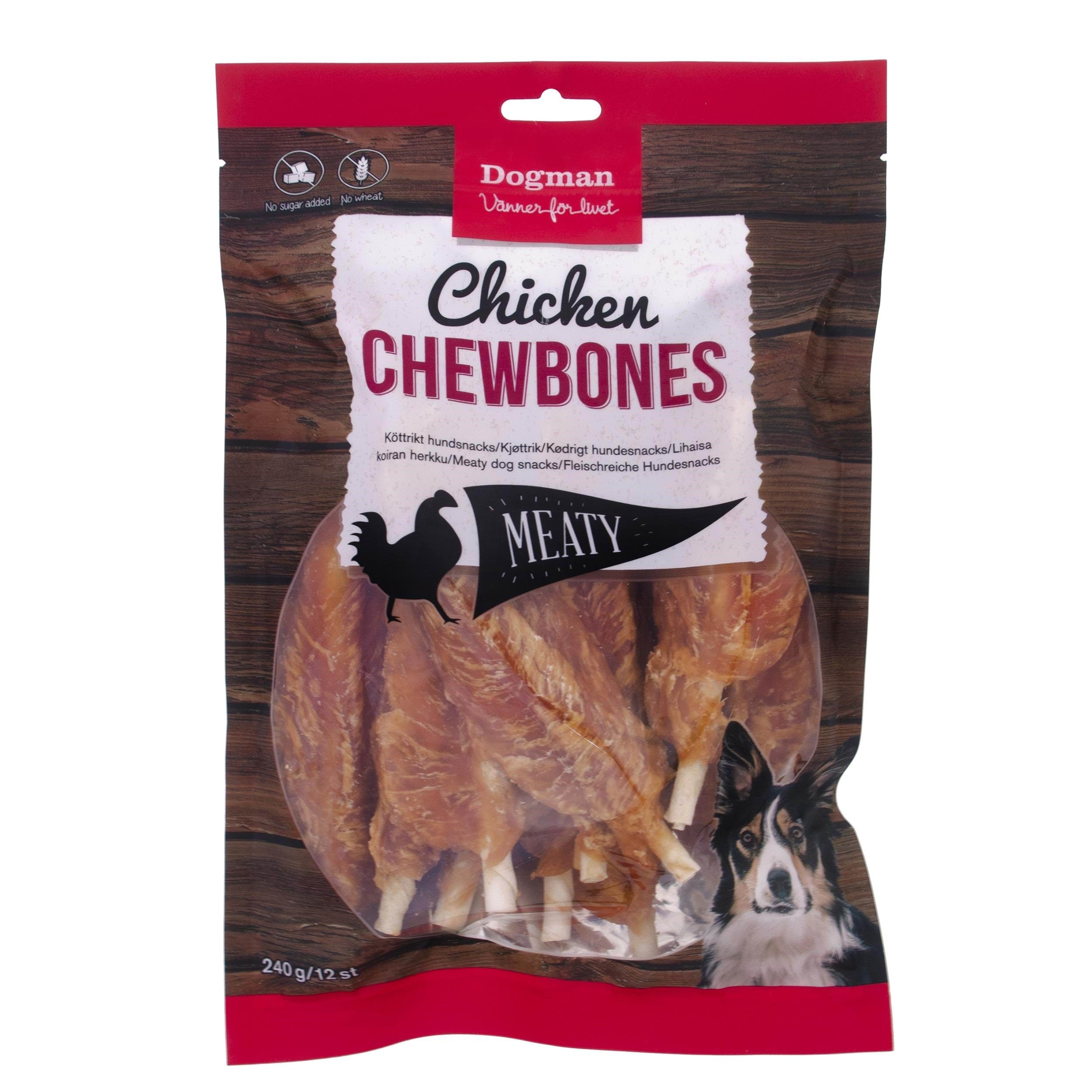 Dogman Chicken Chewbones 240g/12 stk Hundeudstyr 310433