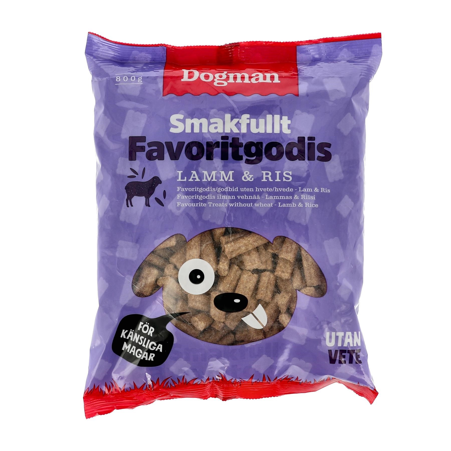 Dogman Hundegodbidder Favoritgodis Lam & Ris 800g Hundeudstyr 448934