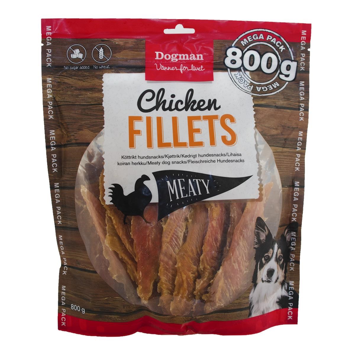 Dogman Meaty Chicken Fillets Dog Treats 800g Hundeudstyr 310435