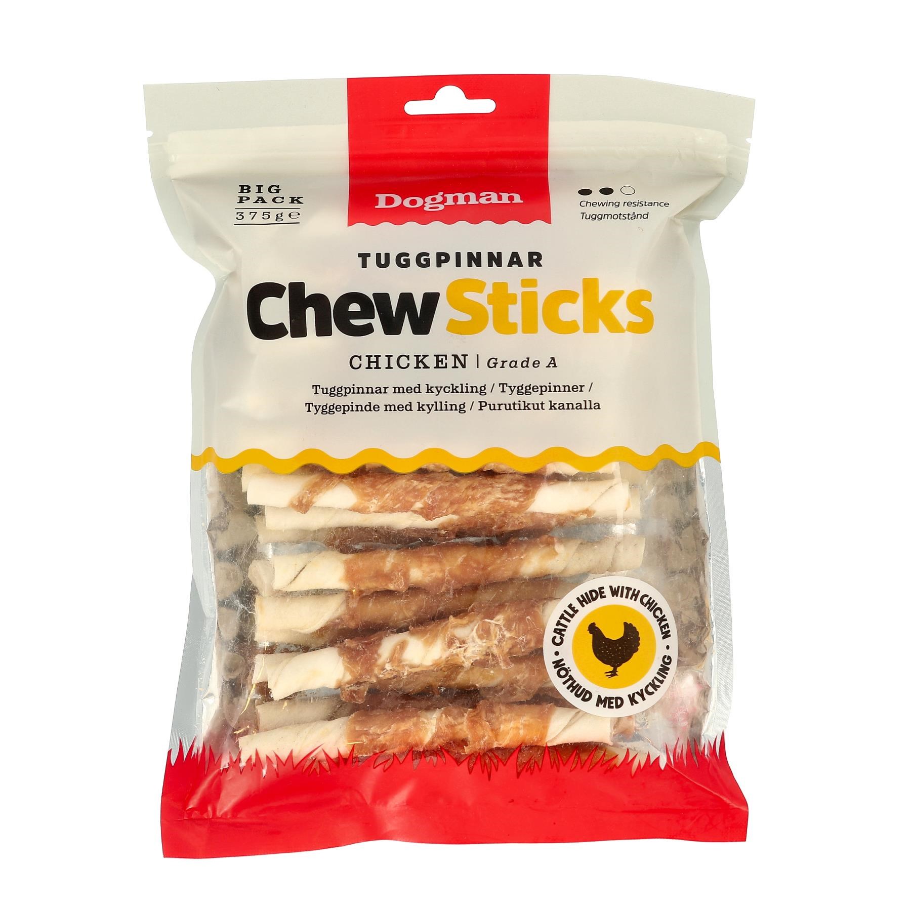 Dogman Tyggepinde med Kylling 30-Pak (375g) Hundeudstyr 310299