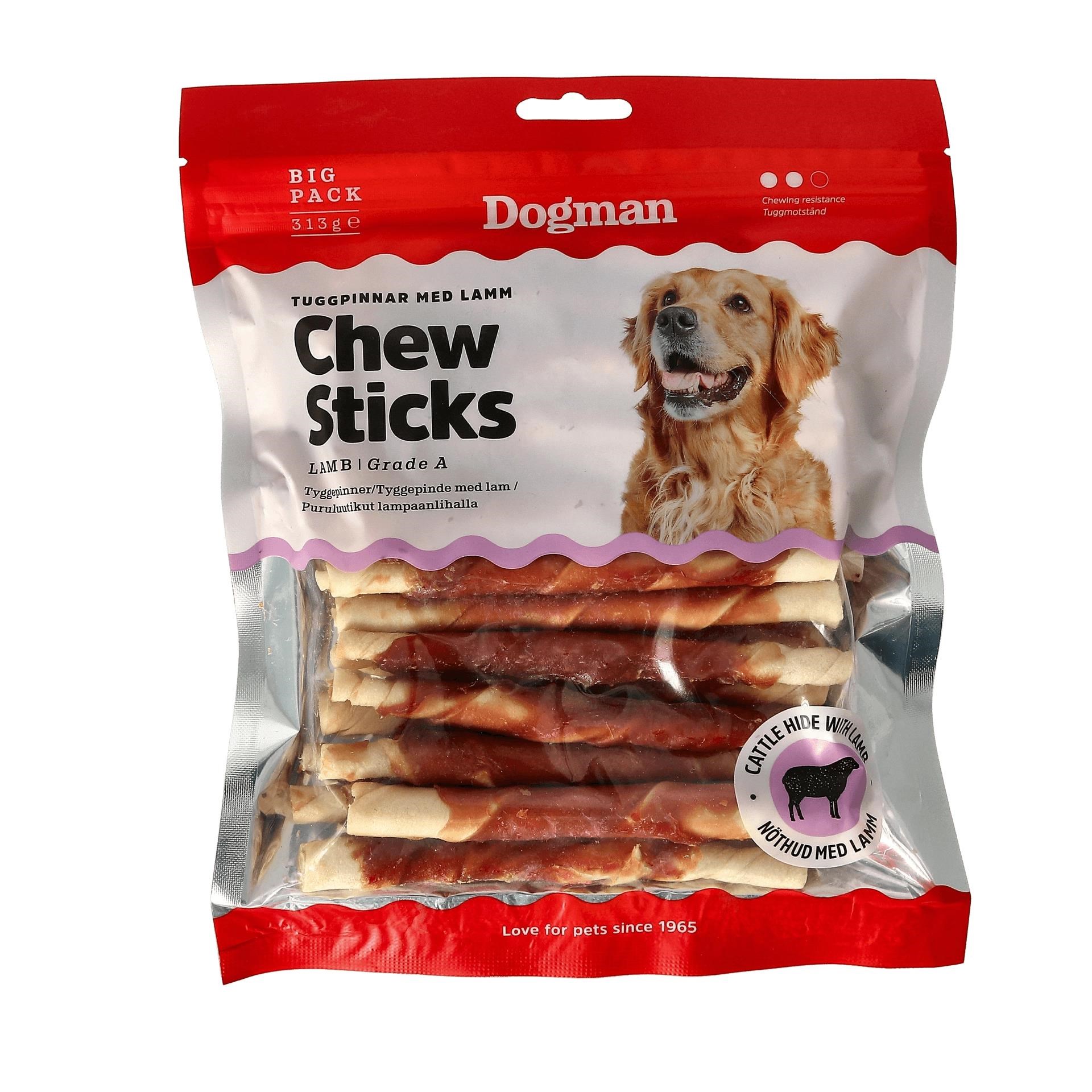 Dogman Tyggepinde med Lam 25-Pak (313g) Hundeudstyr 310238