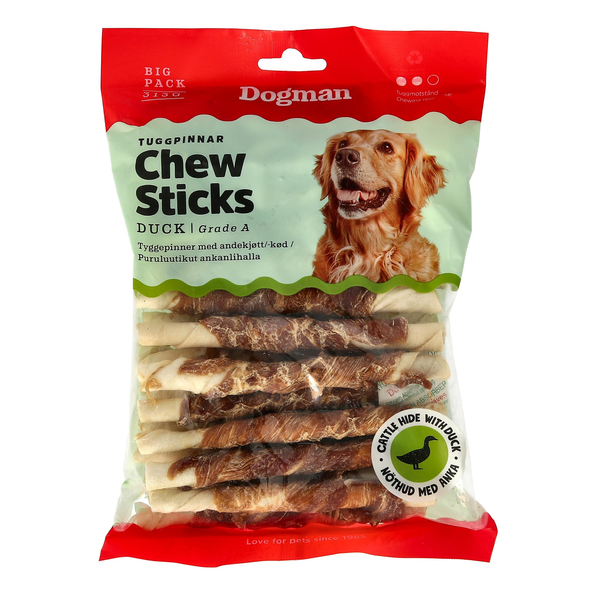 Dogman Tyggepinde med And 25-Pak (313g) Hundeudstyr 310239
