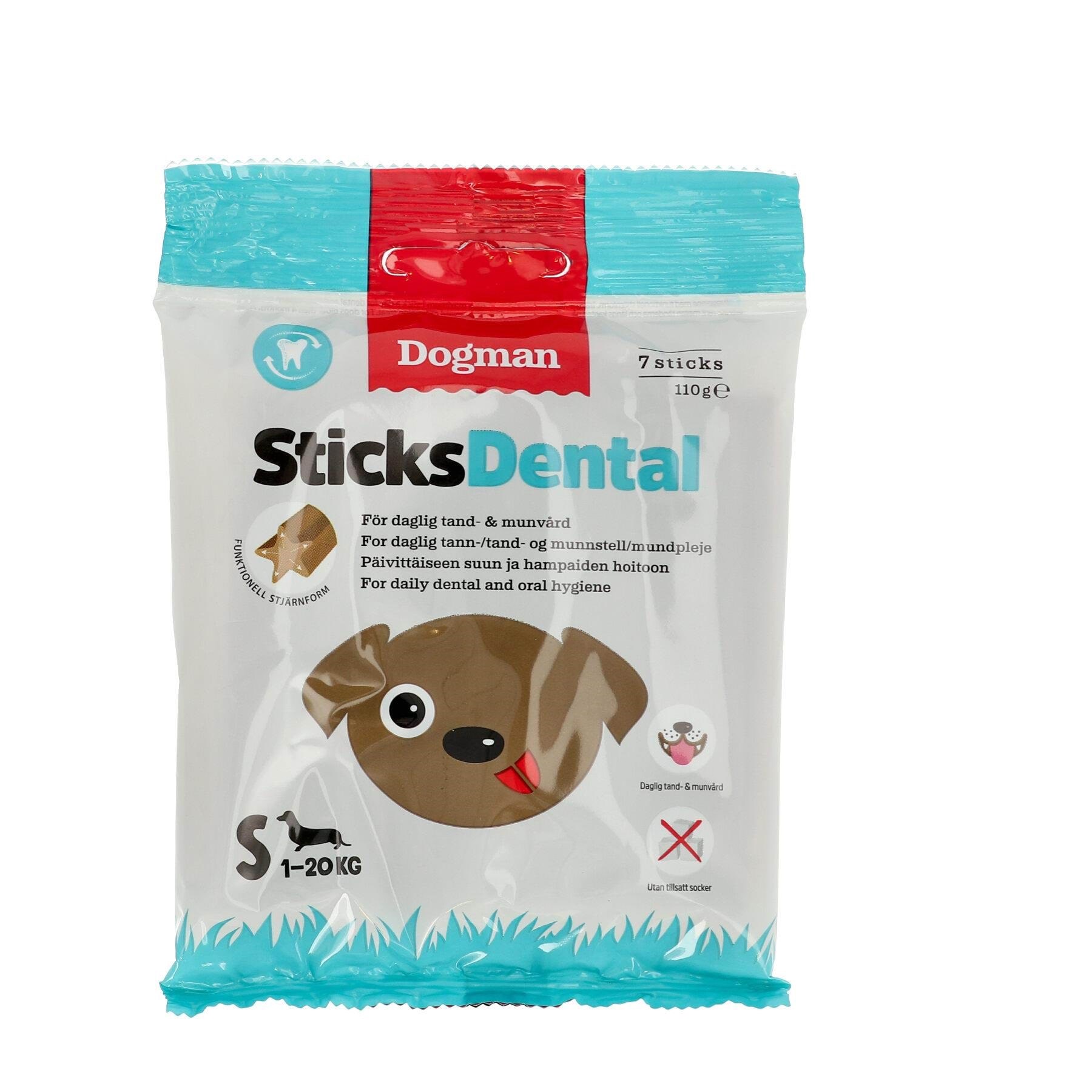Dogman Sticks Dental Small Dogs 1-20KG (1-Pack / 7 Sticks / 110 gram) Hundeudstyr 479180
