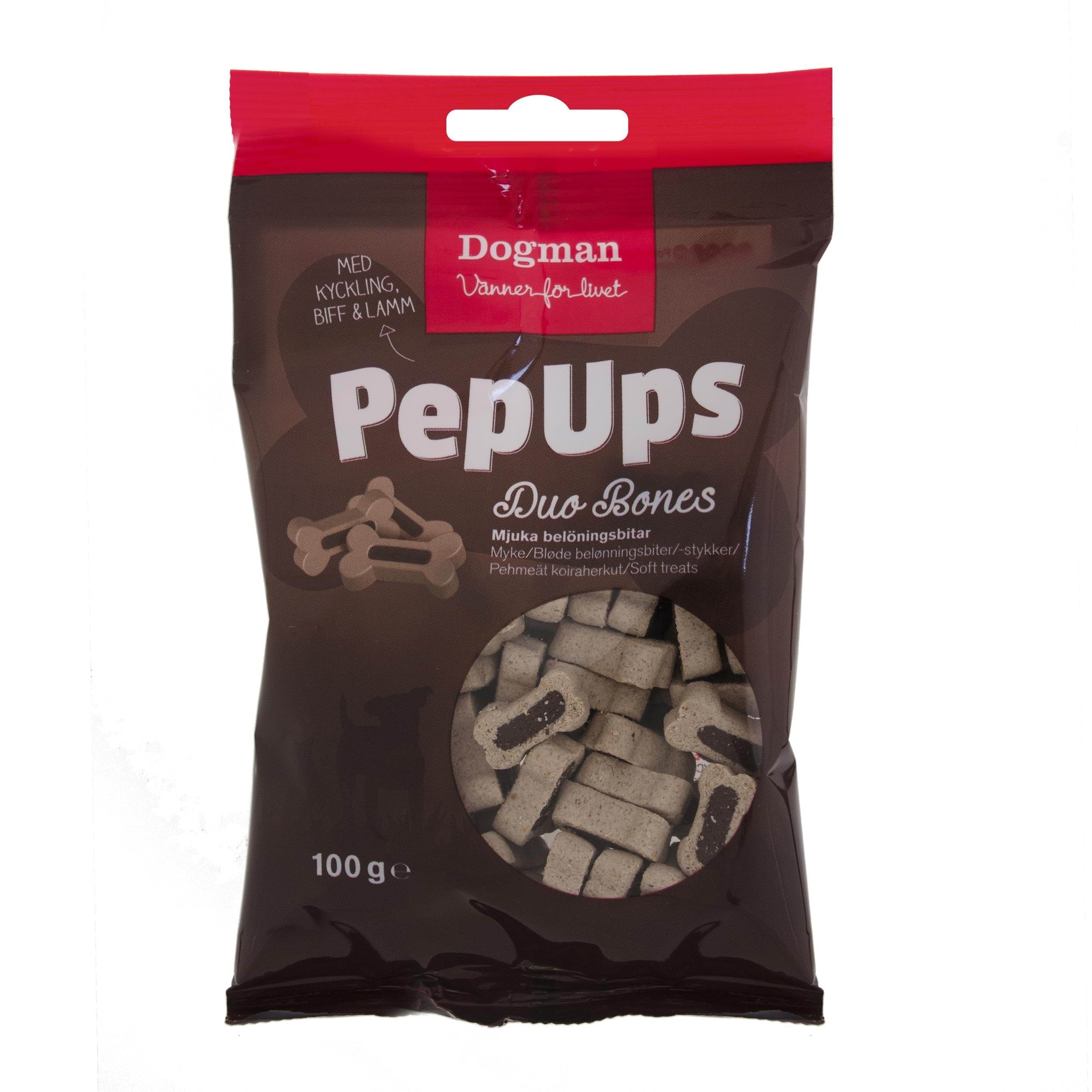 Dogman Pep Ups Duo Bones 100g Hundeudstyr 479537