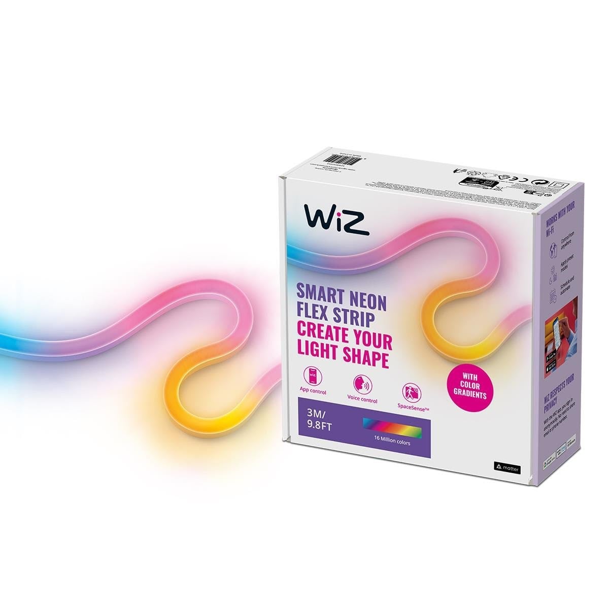 WiZ Smart Flexible Neon LED strip, 3 m, RGB og Justerbart hvidt lys Smart Home 929003295501