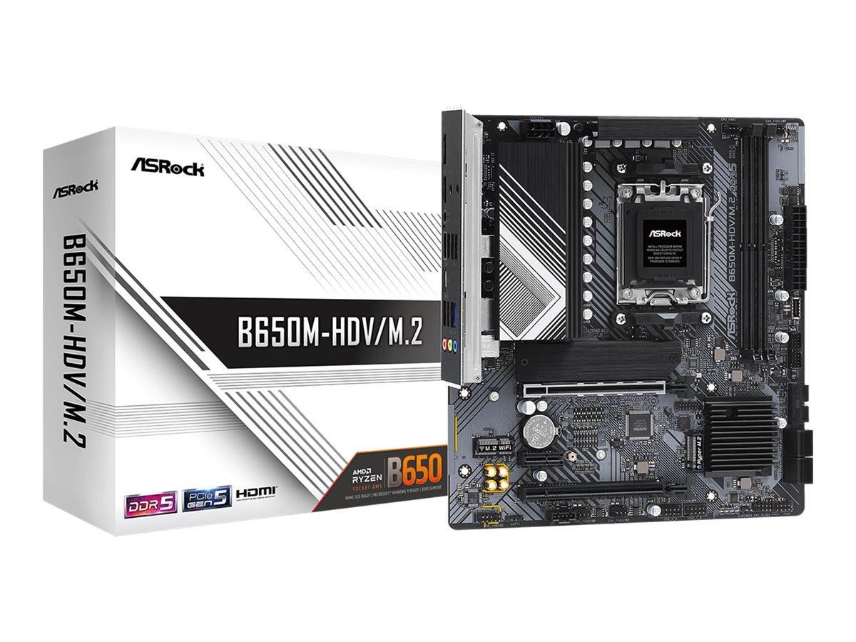 ASRock B650M-HDV/M.2 Bundkort - AMD B650 - AMD AM5 - DDR5 RAM - Micro-ATX