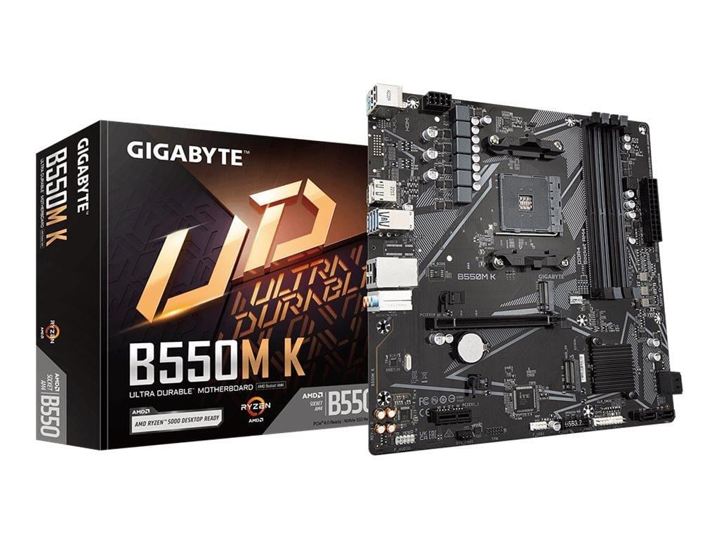 GIGABYTE B550M K Bundkort - AMD B550 - AMD AM4 - DDR4 RAM - Micro-ATX Bundkort