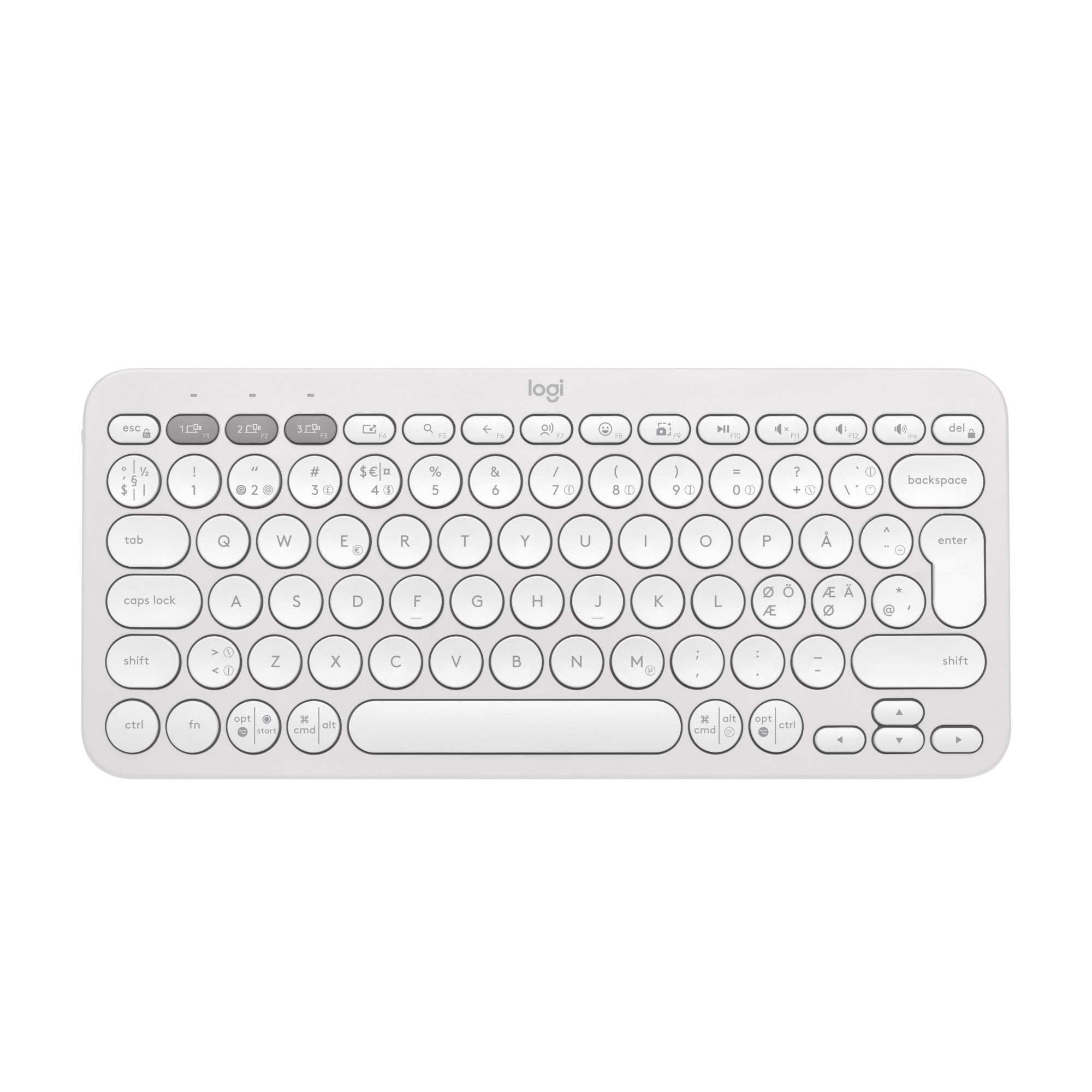 Logitech Pebble Keys 2 K380s Wireless Keyboard - Tonal Off-White - Tastatur - Nordisk - Hvid Tastatur 920-011880