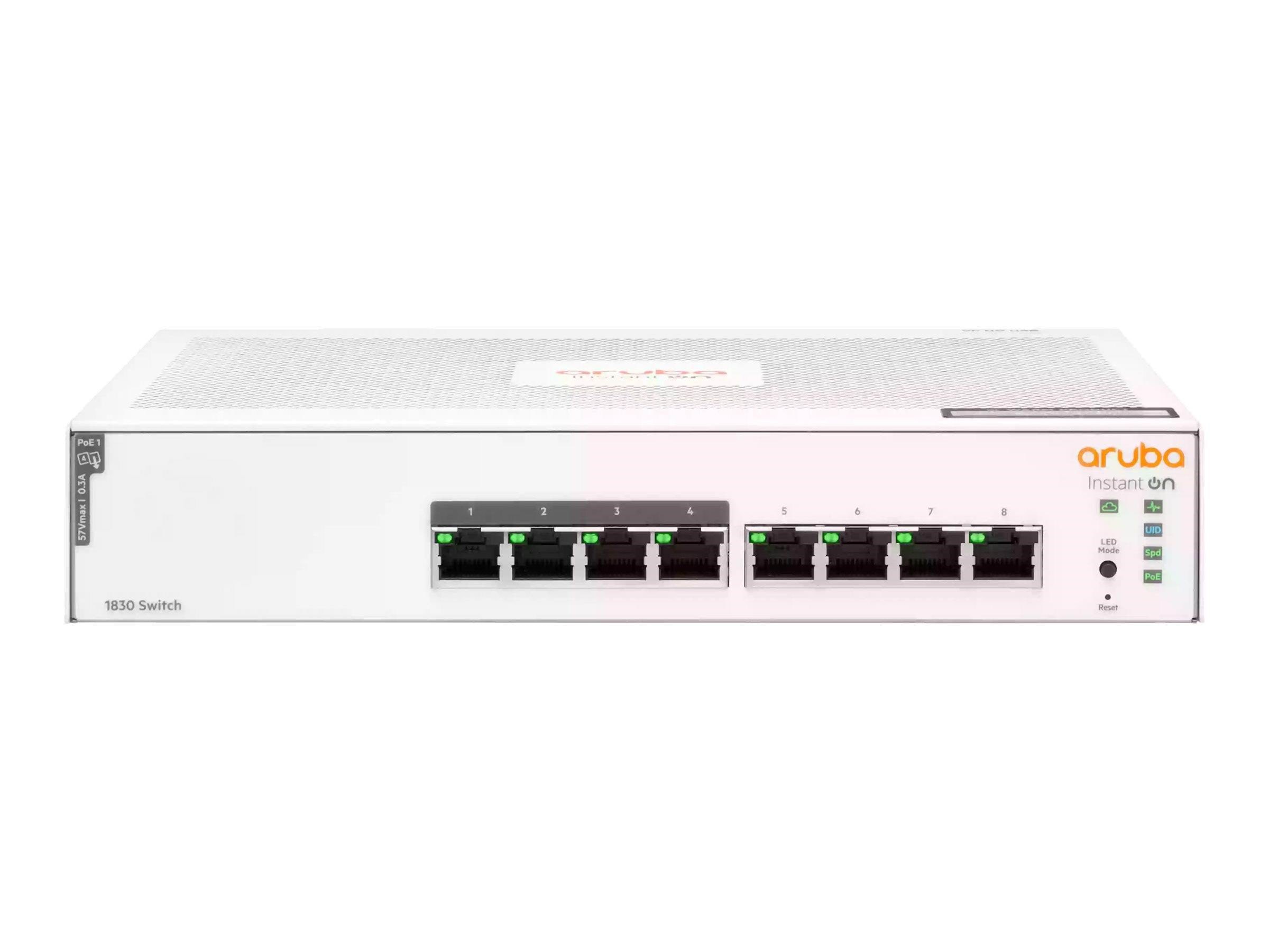 Hewlett Packard Enterprise Aruba Instant On 1830 8G 4p Class4 PoE 65W Switch Switch JL811A#ABB