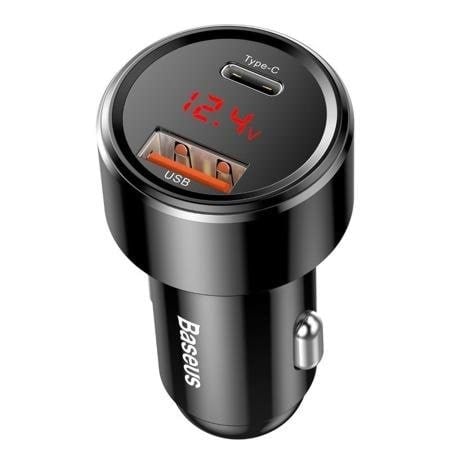 Baseus Magic Car Charger USB + USB-C QC 4.0 PD 45W (Black) Mobil Tilbehør CCMLC20C-01