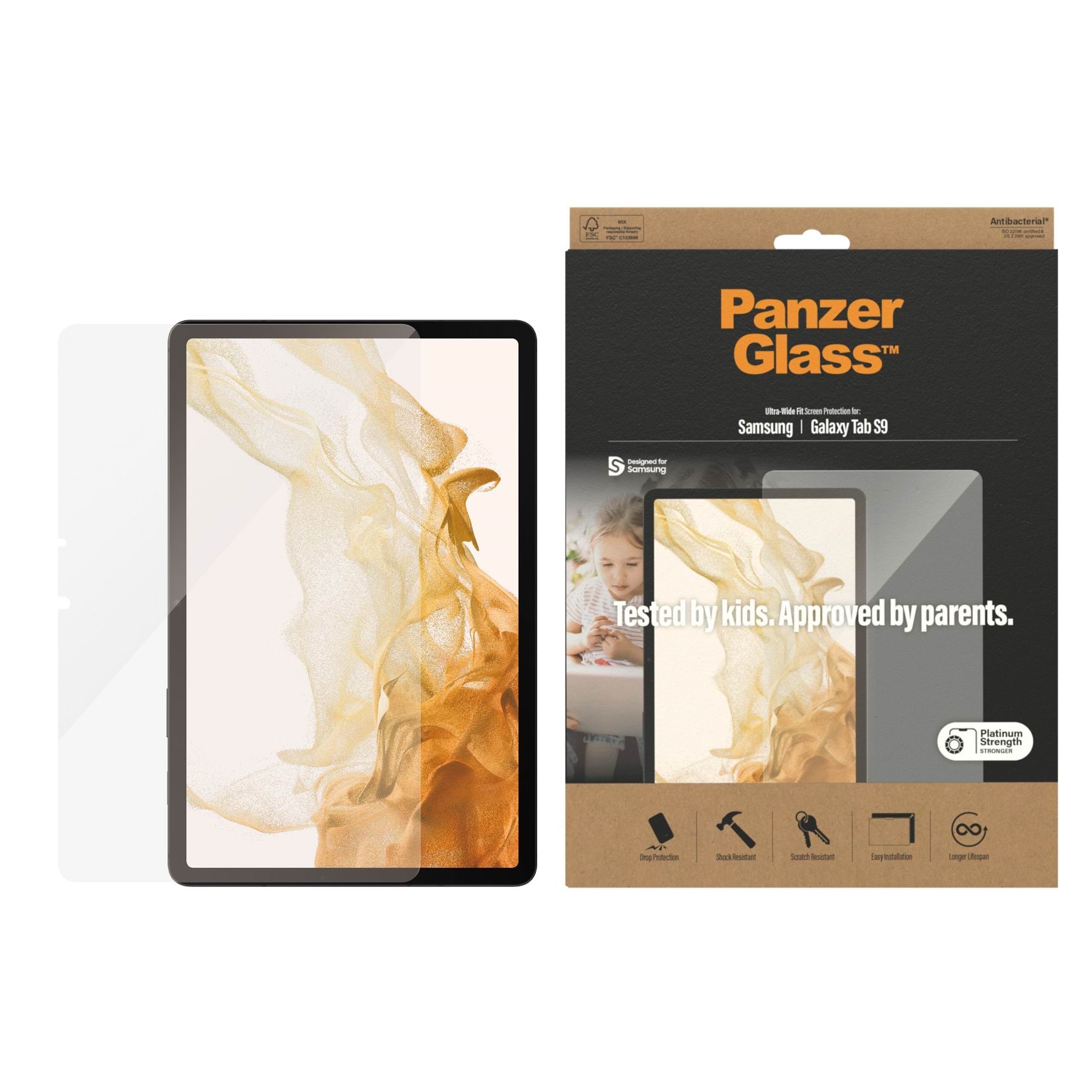 PanzerGlass Screen Protector Samsung Galaxy Tab S9 FE | S9 | Ultra-Wide Fit
