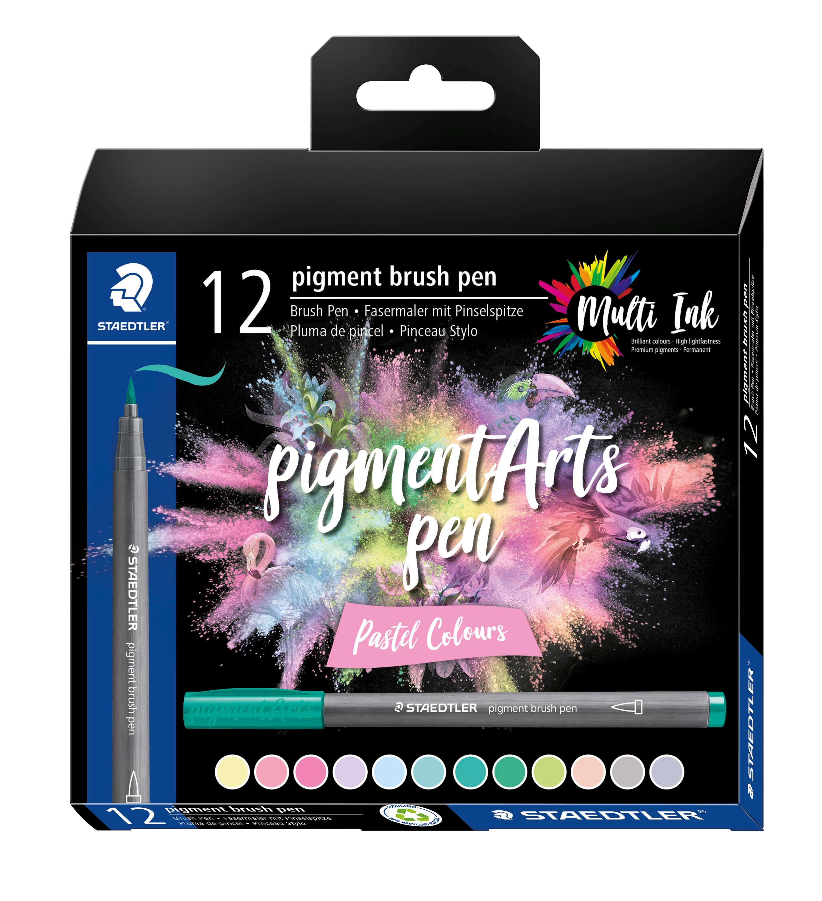 Staedtler Brush Pen Pigment Pastel 12 stk/ass Tegneværktøj 371 C12-2
