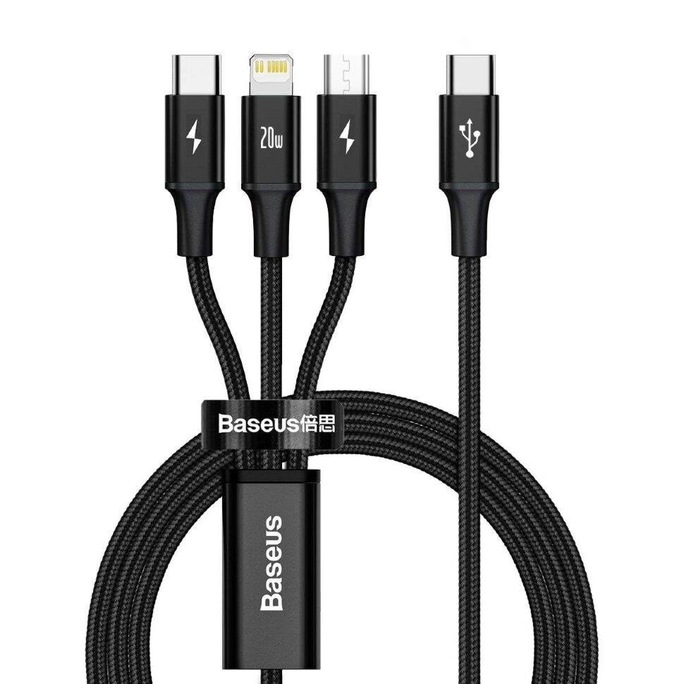 Baseus Rapid 3-in-1 USB cable Usb Kabel Sort CAMLT-SC01