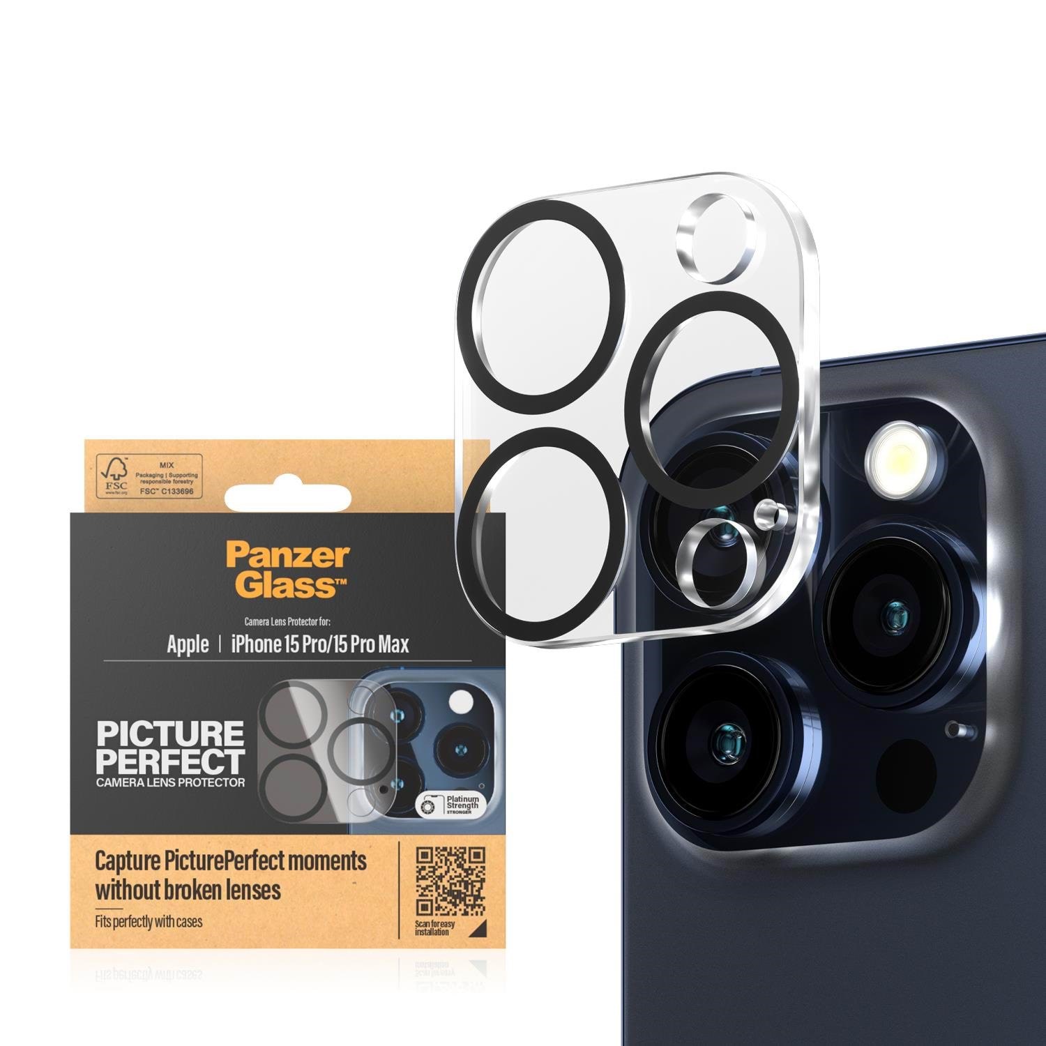 PanzerGlass PicturePerfect Camera Lens Protector iPhone 15 Pro | 15 Pro Max Beskyttelsesglas PANZER1137