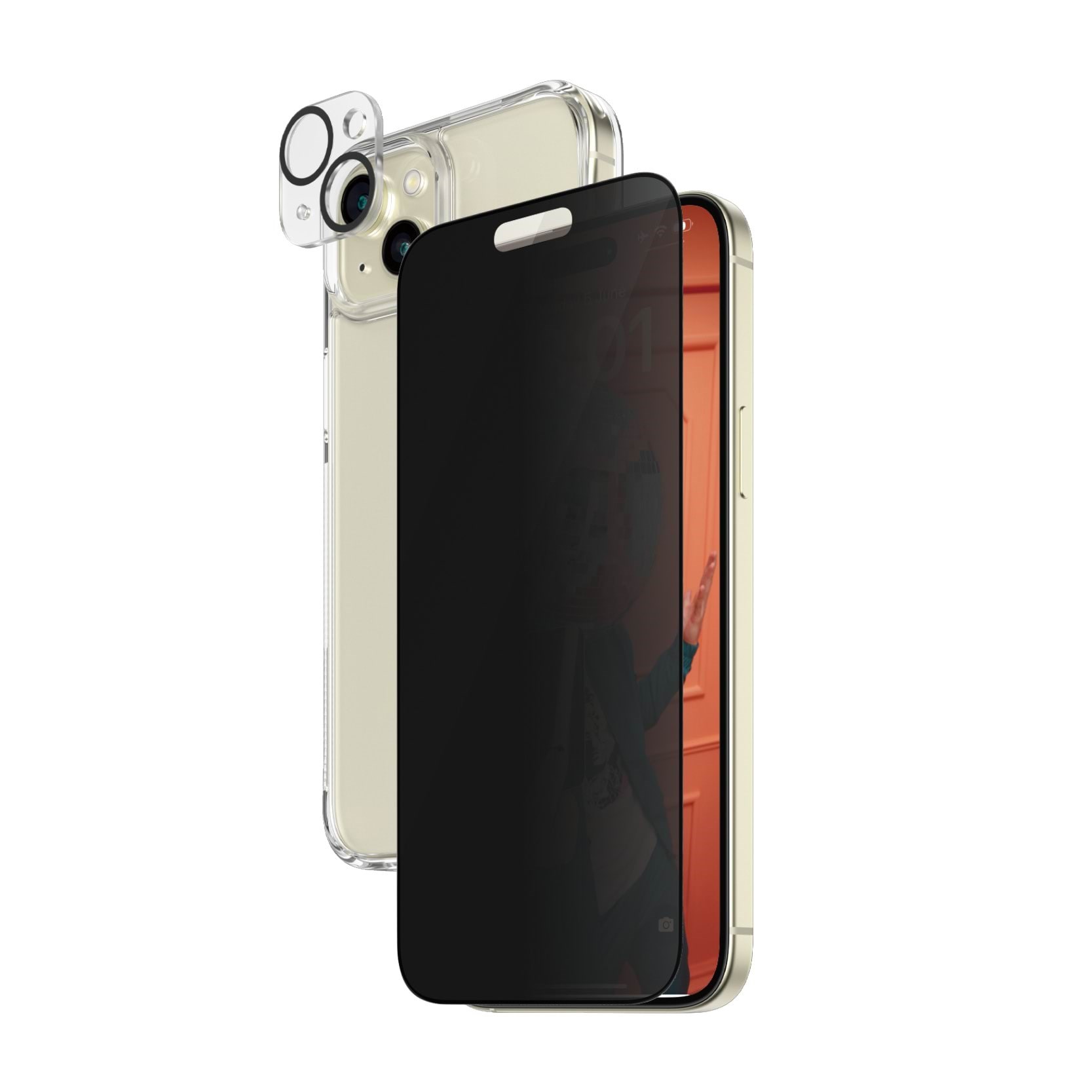 PanzerGlass Privacy 3-in-1 Pack iPhone 15 Plus Beskyttelsesglas PANZERB1174+P2811