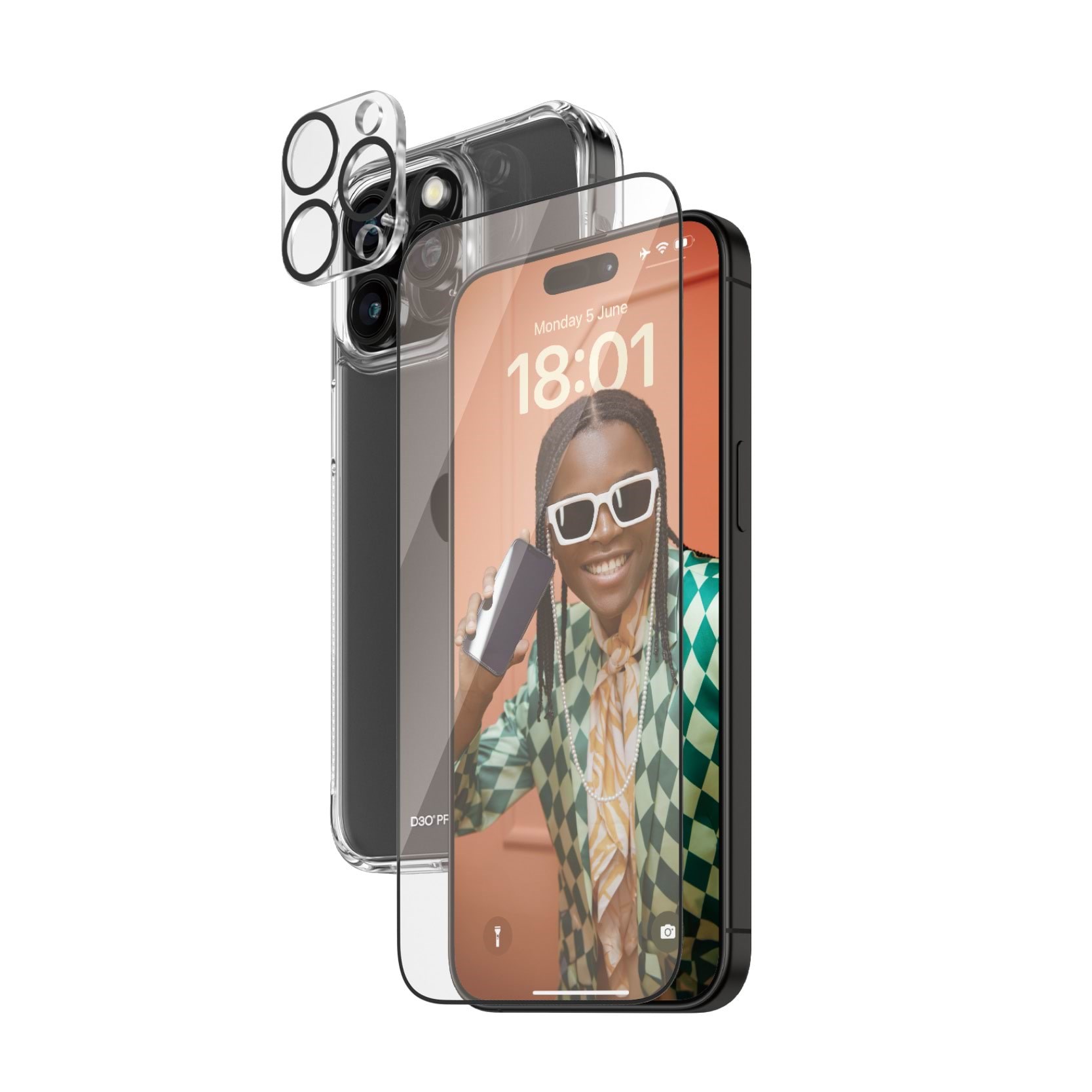 PanzerGlass 3-in-1 Pack iPhone 15 Pro Max Beskyttelsesglas PANZERB1175+2812