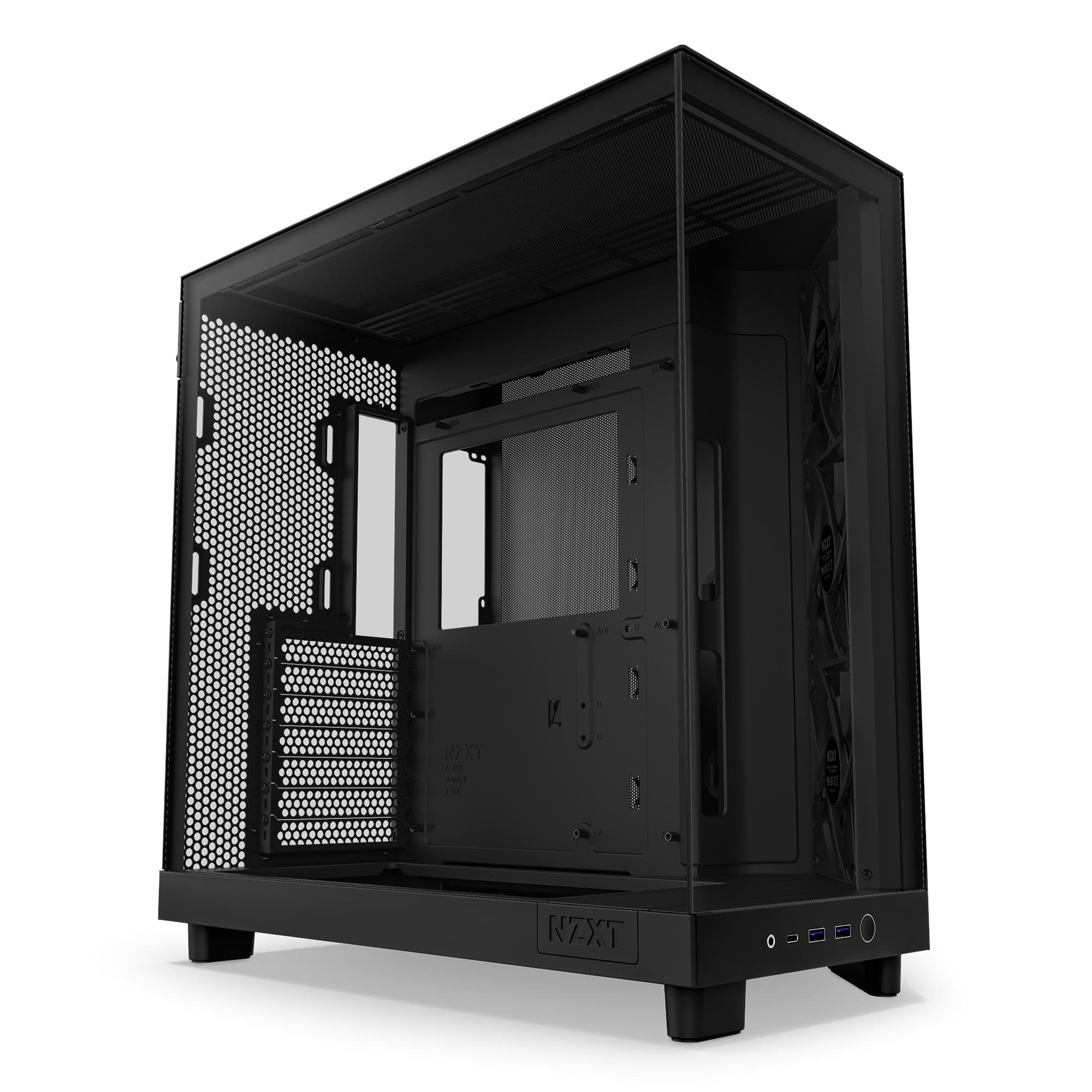 NZXT H6 Flow Compact Dual Chamber - Matte Black - Kabinet - Miditower - Sort