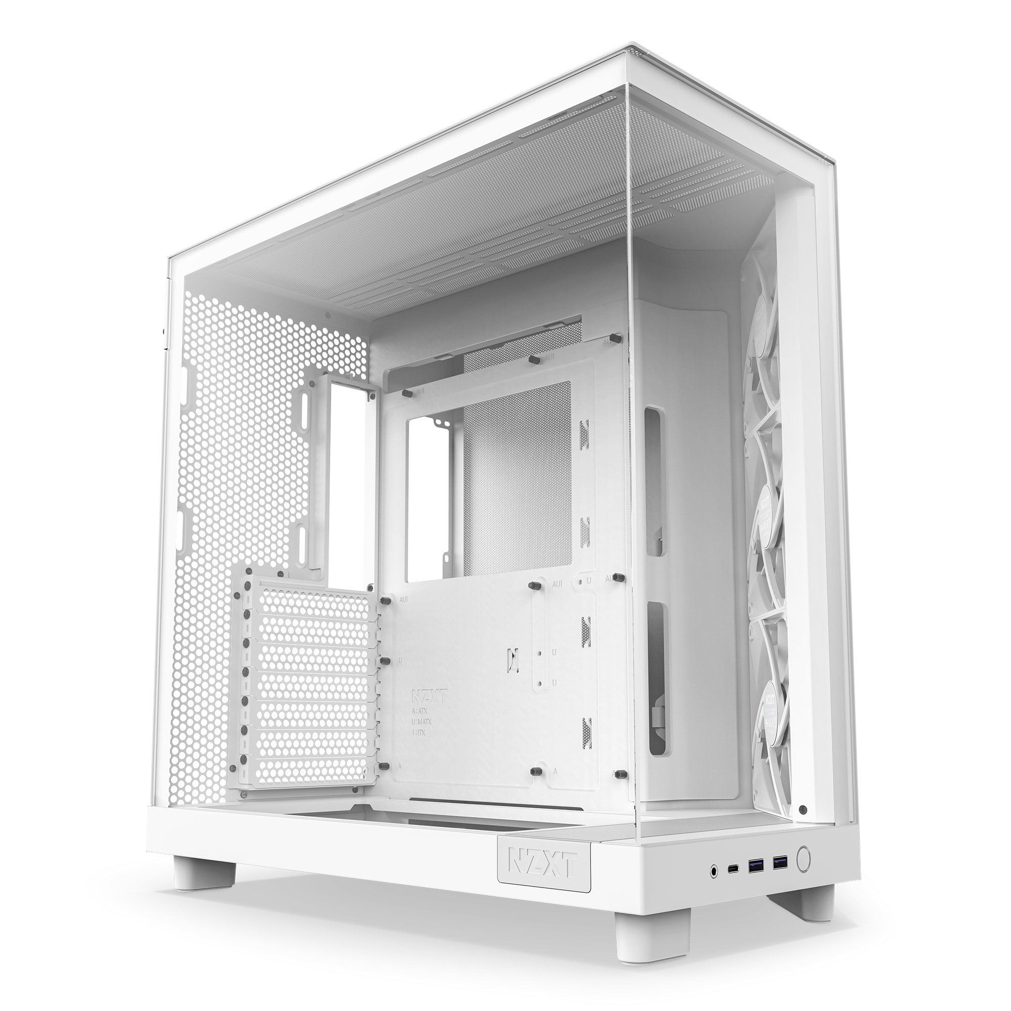 NZXT H6 Flow Compact Dual Chamber - Mat Hvid - Kabinet - Miditower - Hvid Kabinet CC-H61FW-01