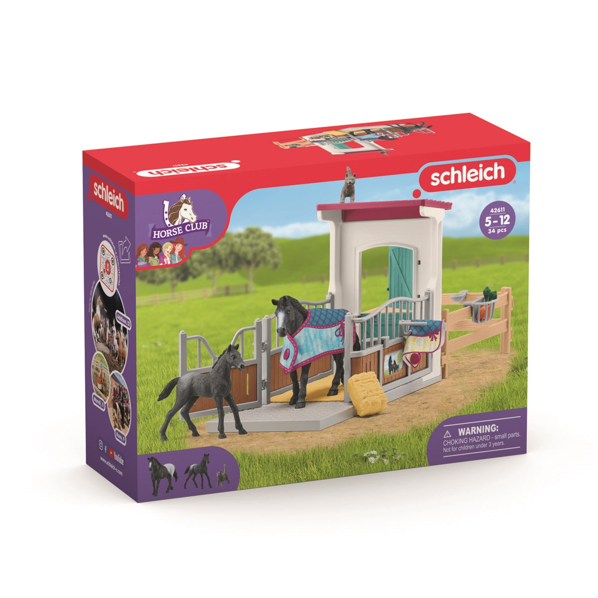 Schleich hesteboks med hoppe og føl Legetøj 42611