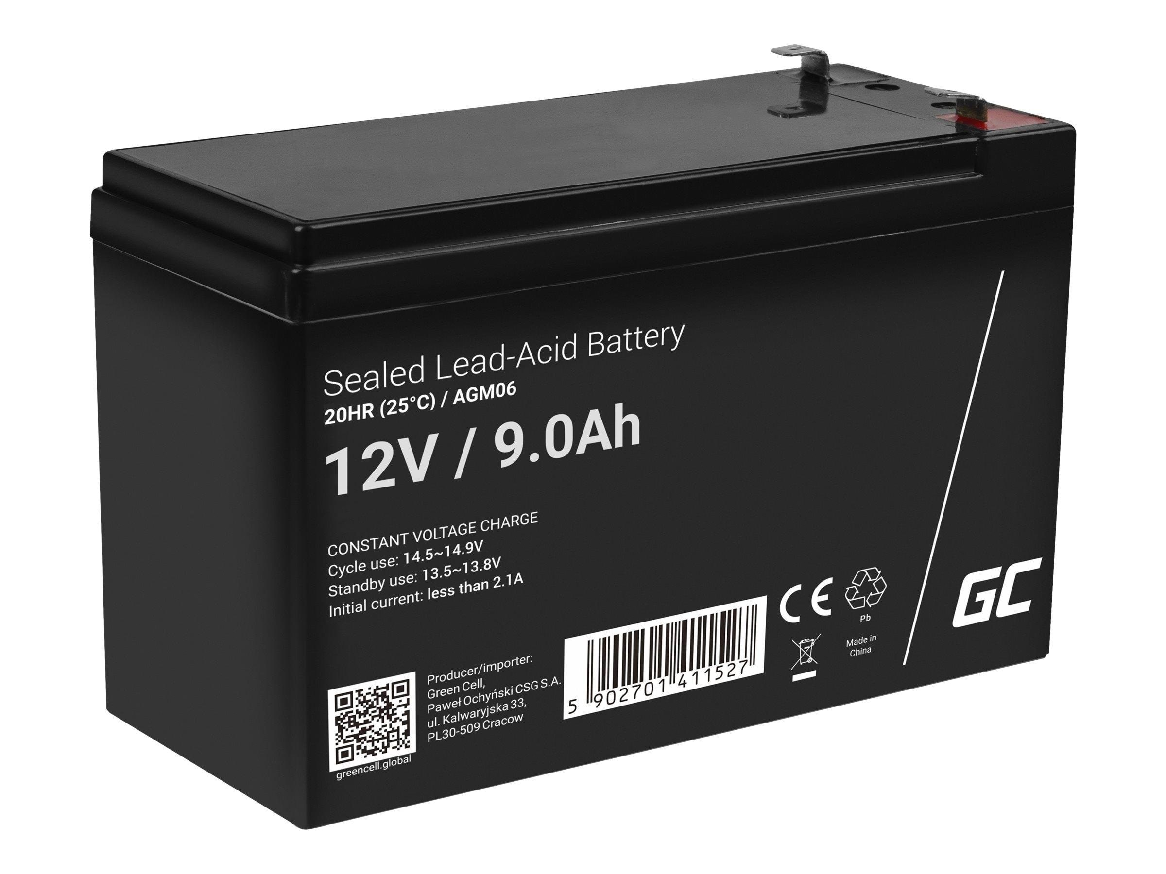 Green Cell AGM06 AGM 12V/9Ah Gel Deep Cycle Ups