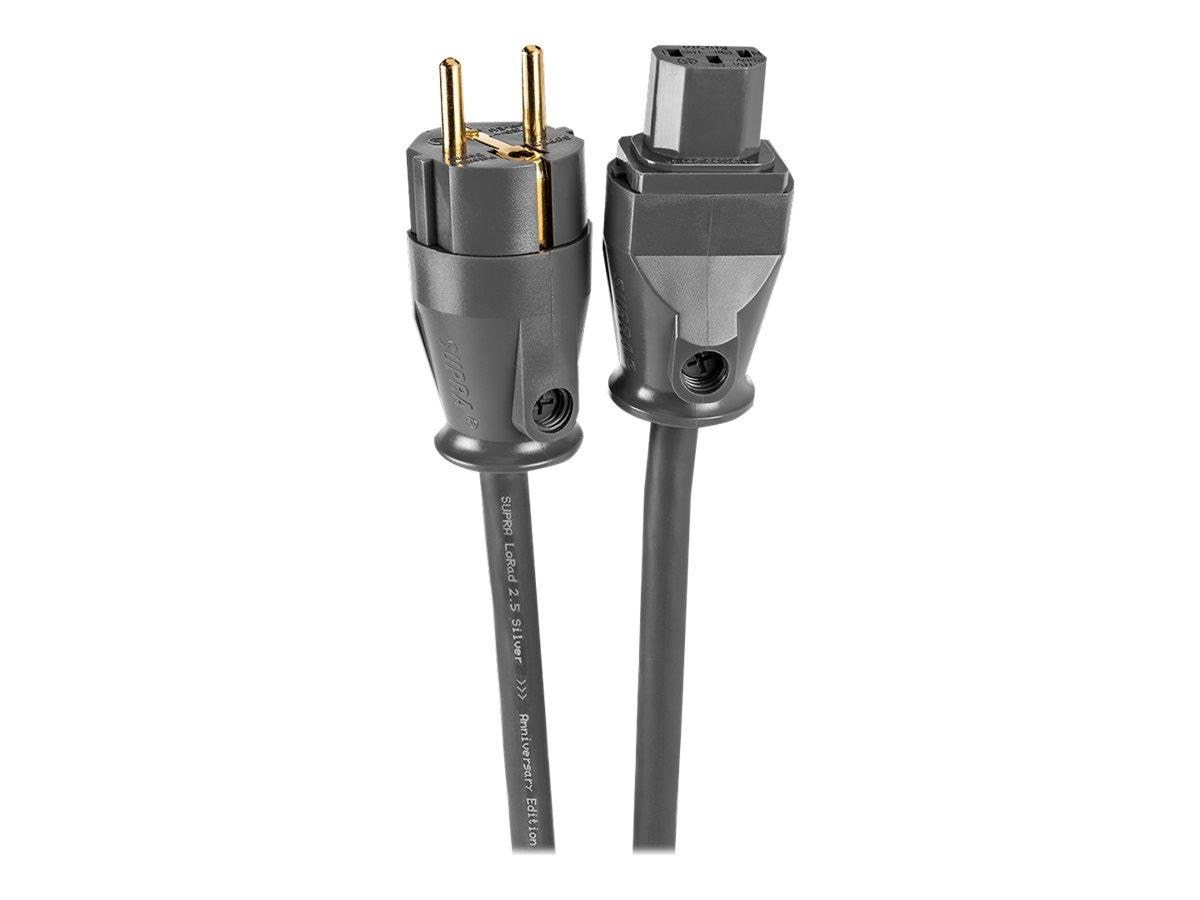 Supra LORAD 2.5 SPC CS-EU Silver-plated shielded power cable 1.5 m Strømkabel Sort 3004100719