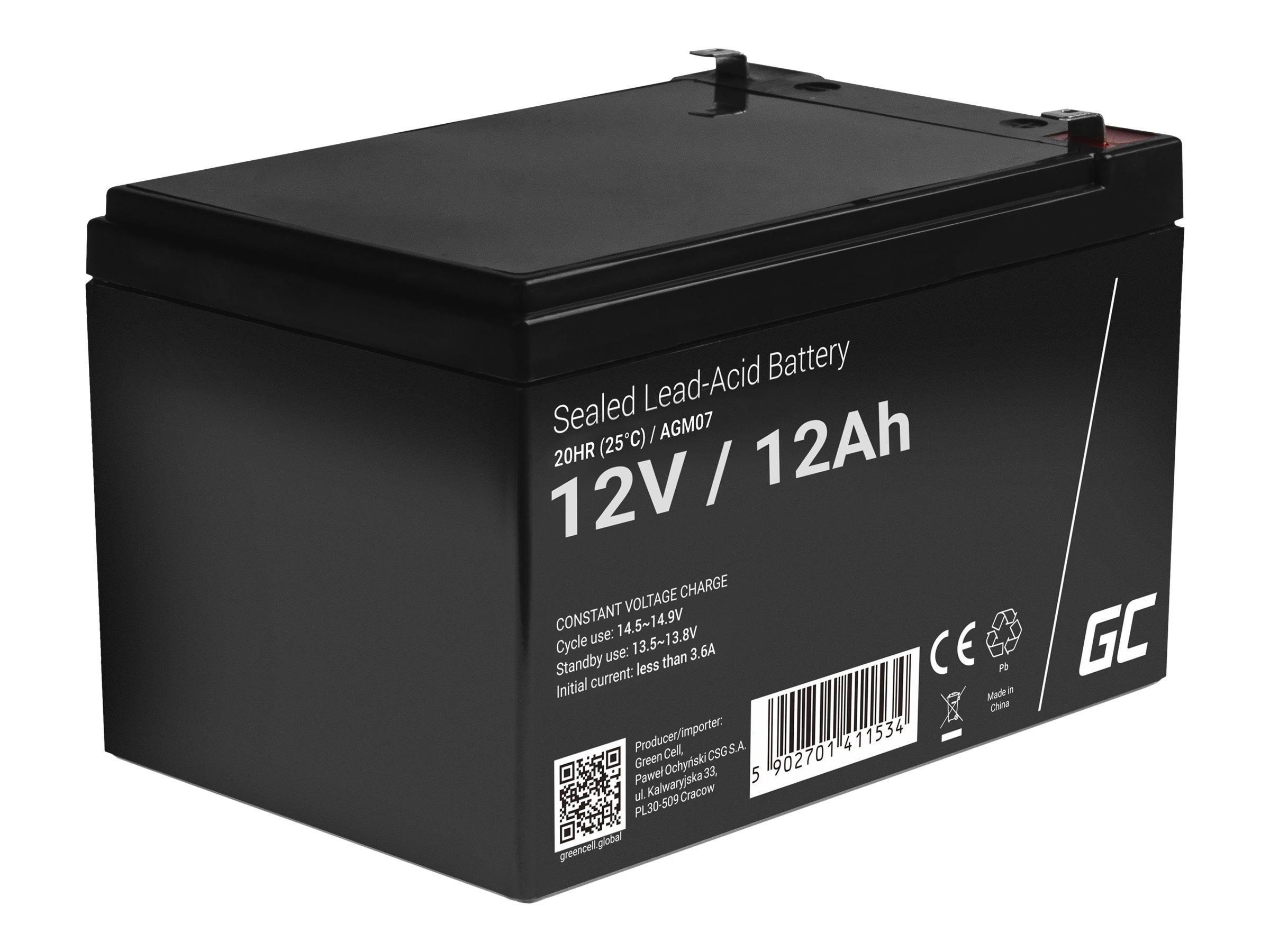 Green Cell AGM07 AGM 12V/12Ah Gel Deep Cycle Ups