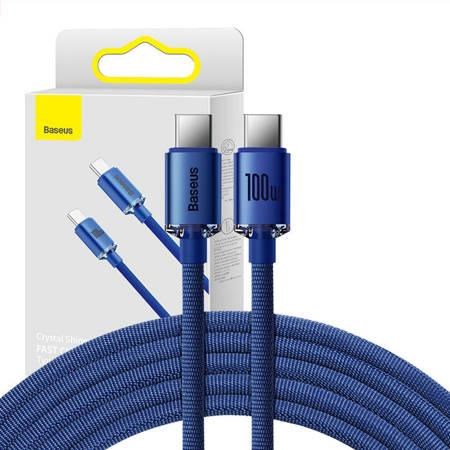 Baseus Crystal Shine cable USB-C to USB-C 100W 2m (blue) Usb Kabel Blå CAJY000703