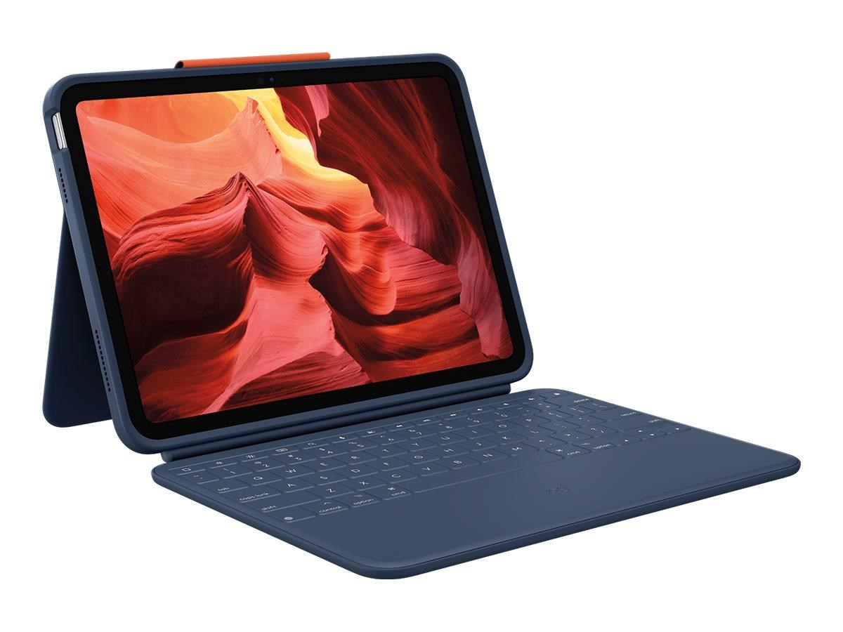 Logitech Rugged Combo 4 - keyboard and folio case - classic blue - German layout - Tastatur & Folio sæt - Blå Tastatur 920-011191