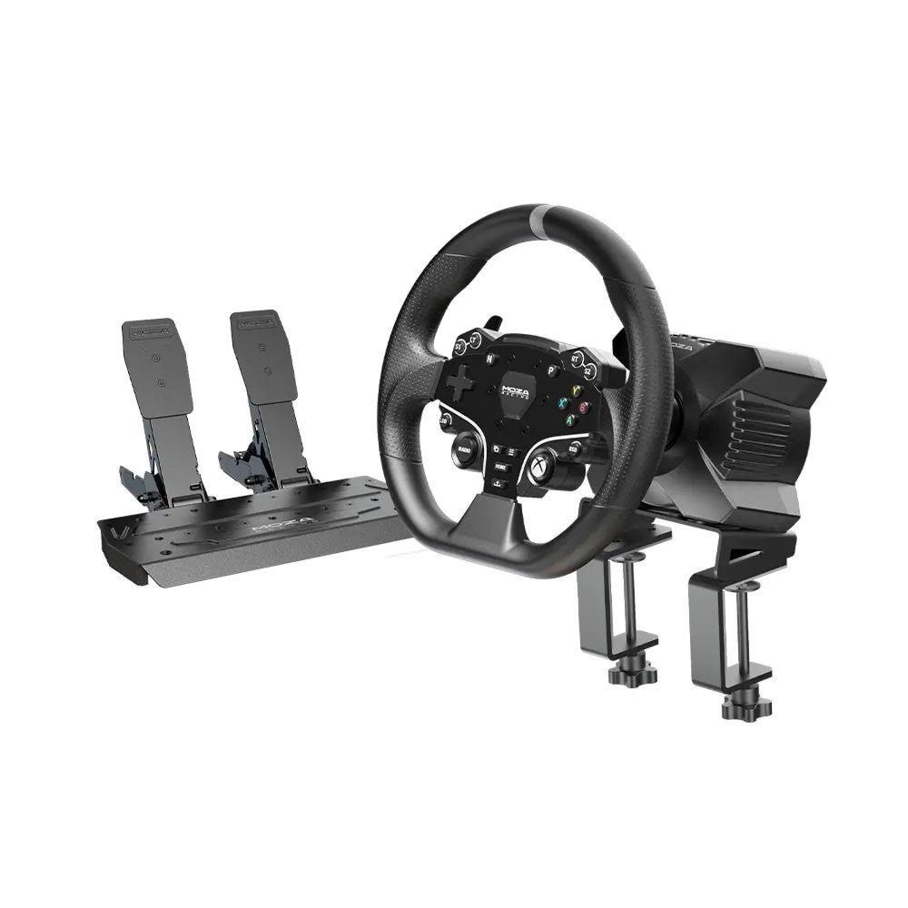 Moza Racing R3-Paket (R3-Bas + ES-Ratt + SR-P Lite Tvåpedalssystem + Bordsklämma) - Wired Steering wheel & Pedal set - Microsoft Xbox One S
