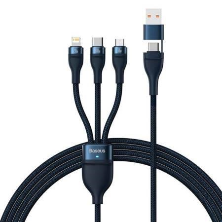 Baseus 3in1 USB cable Flash Series 2 USB-C + micro USB + Lightning 100W 1.2m (blue) Usb Kabel CASS030103