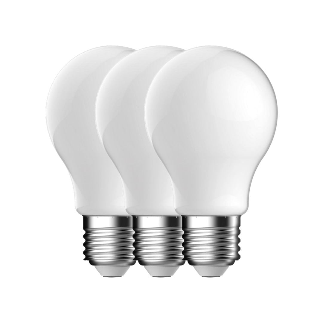Nordlux LED pære A60, 8,5W, 2700 Kelvin, 1055 Lumen, 3-pak E27 Lyskilde 5181021523