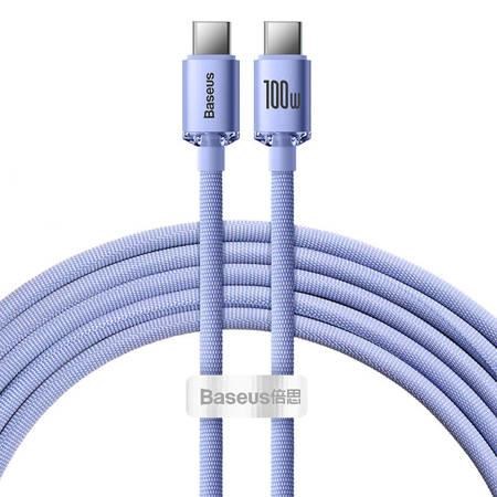 Baseus Crystal Shine cable USB-C to USB-C 100W 2m (purple) Usb Kabel Lilla CAJY000705